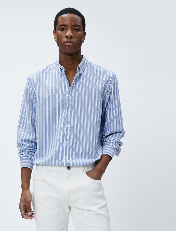  Klasik Yaka Gömlek Düğmeli