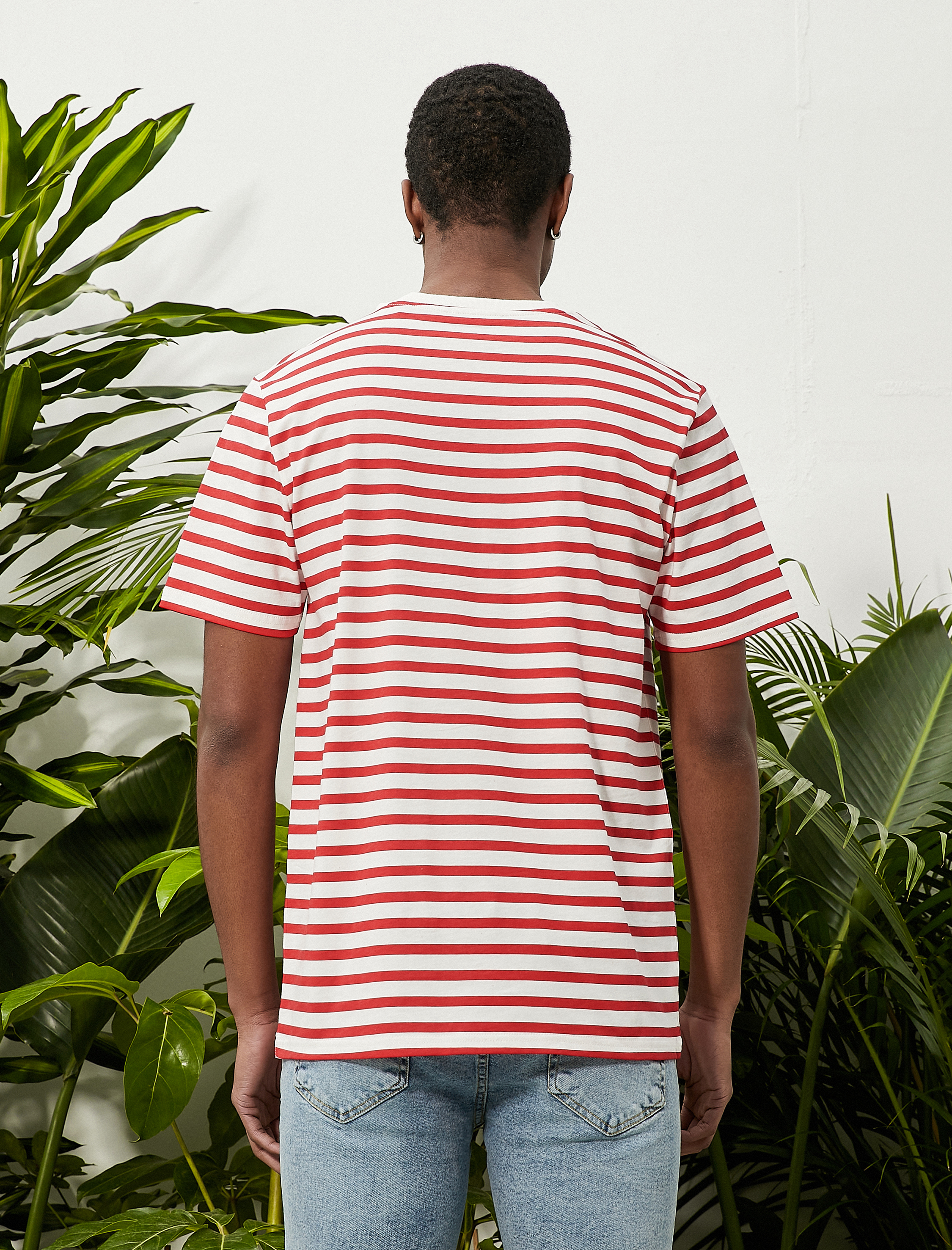 Kolej Tişört İşleme Detaylı Bisiklet Yaka Kısa Kollu Pamuklu