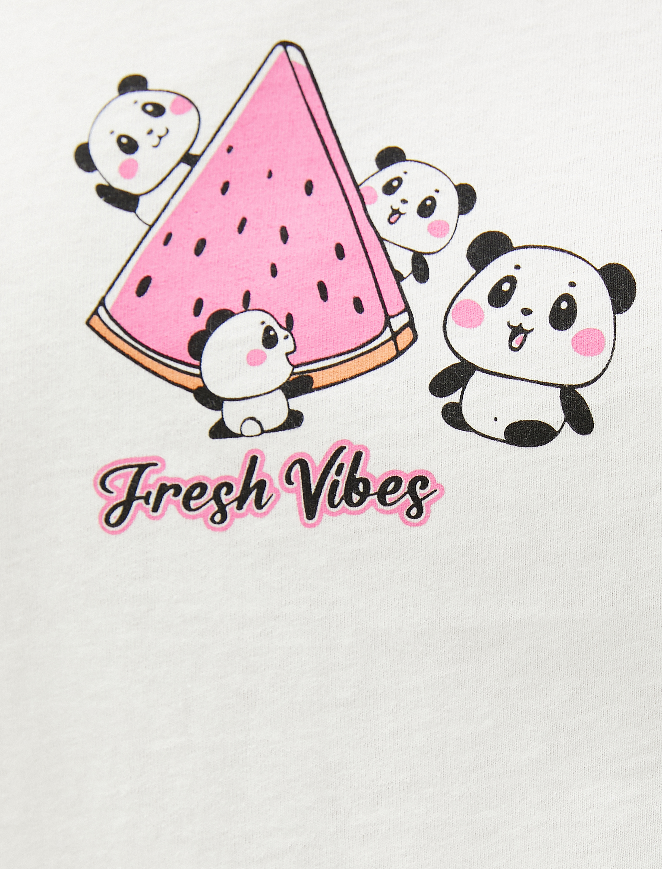   Baskılı Tişört Bisiklet Yaka Kısa Kollu Pamuklu