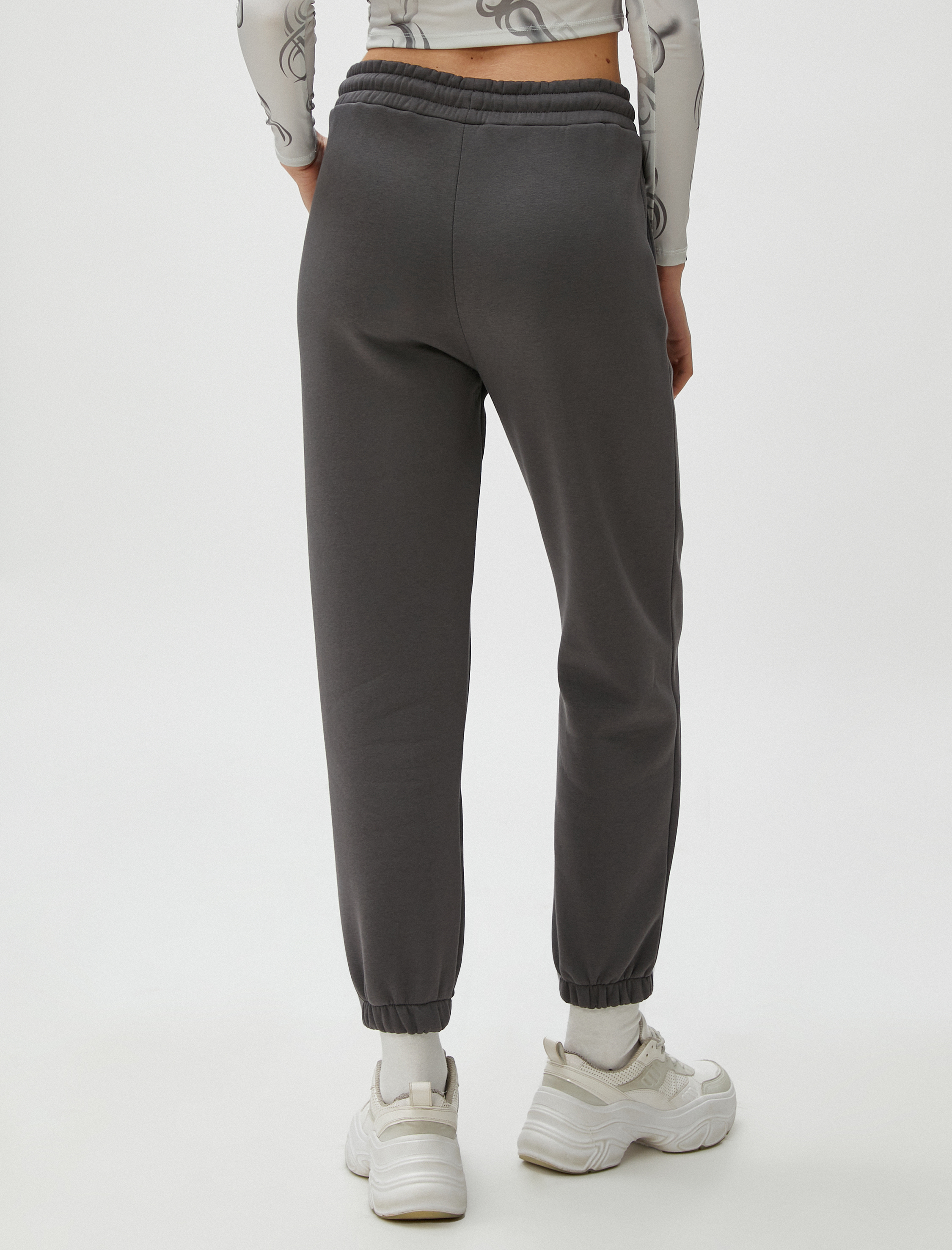   Şardonlu Jogger Eşofman Altı Beli Lastikli Bağcıklı Cep Detaylı