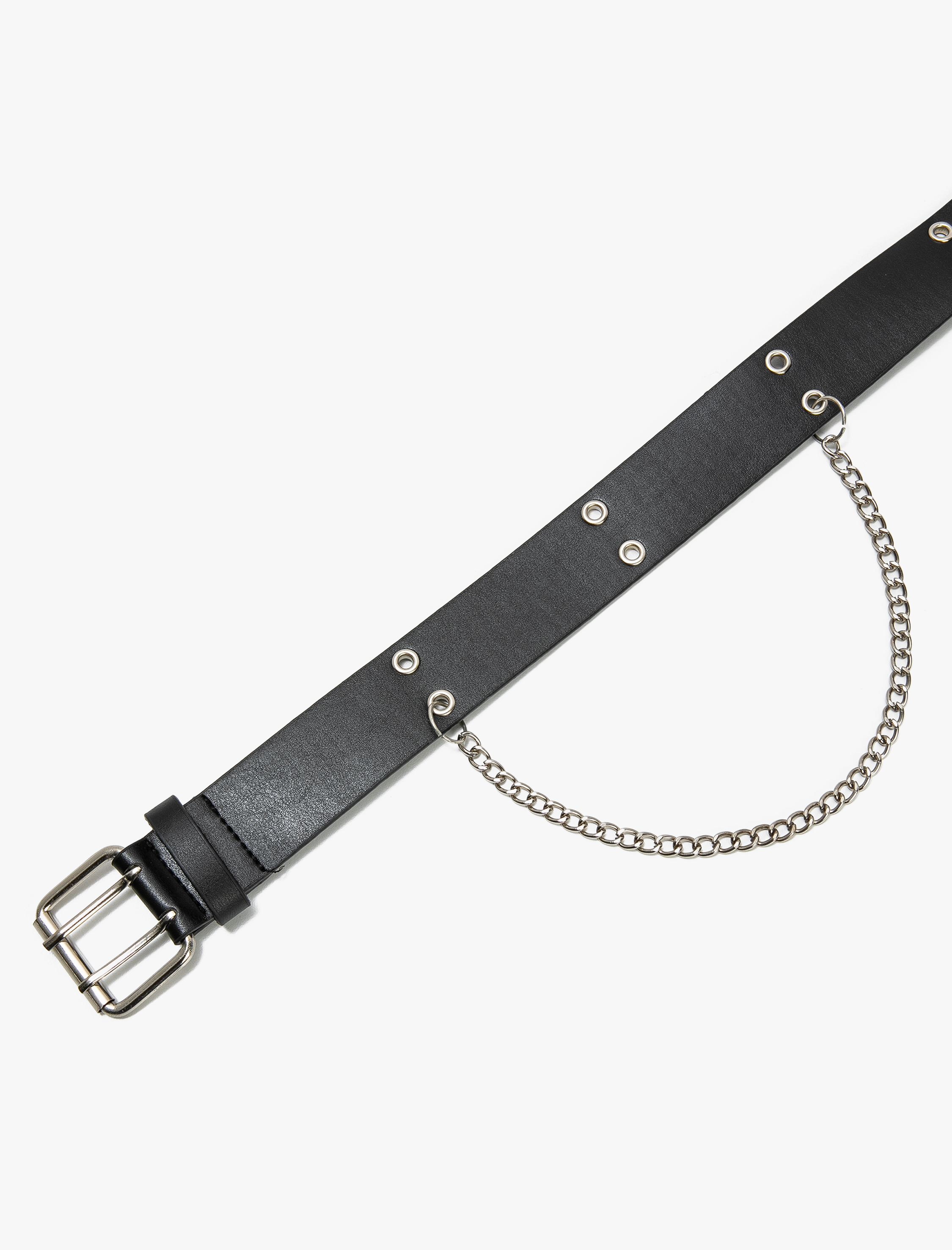  Kadın Kemer Suni Deri Kuşgözü Zincir Detaylı