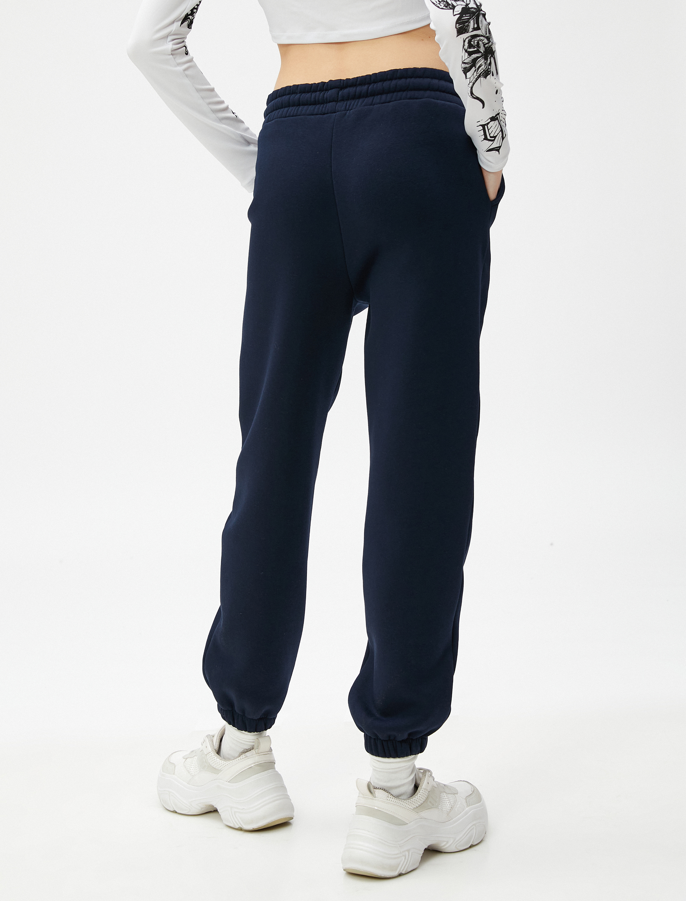   Şardonlu Jogger Eşofman Altı Beli Lastikli Bağcıklı Cep Detaylı