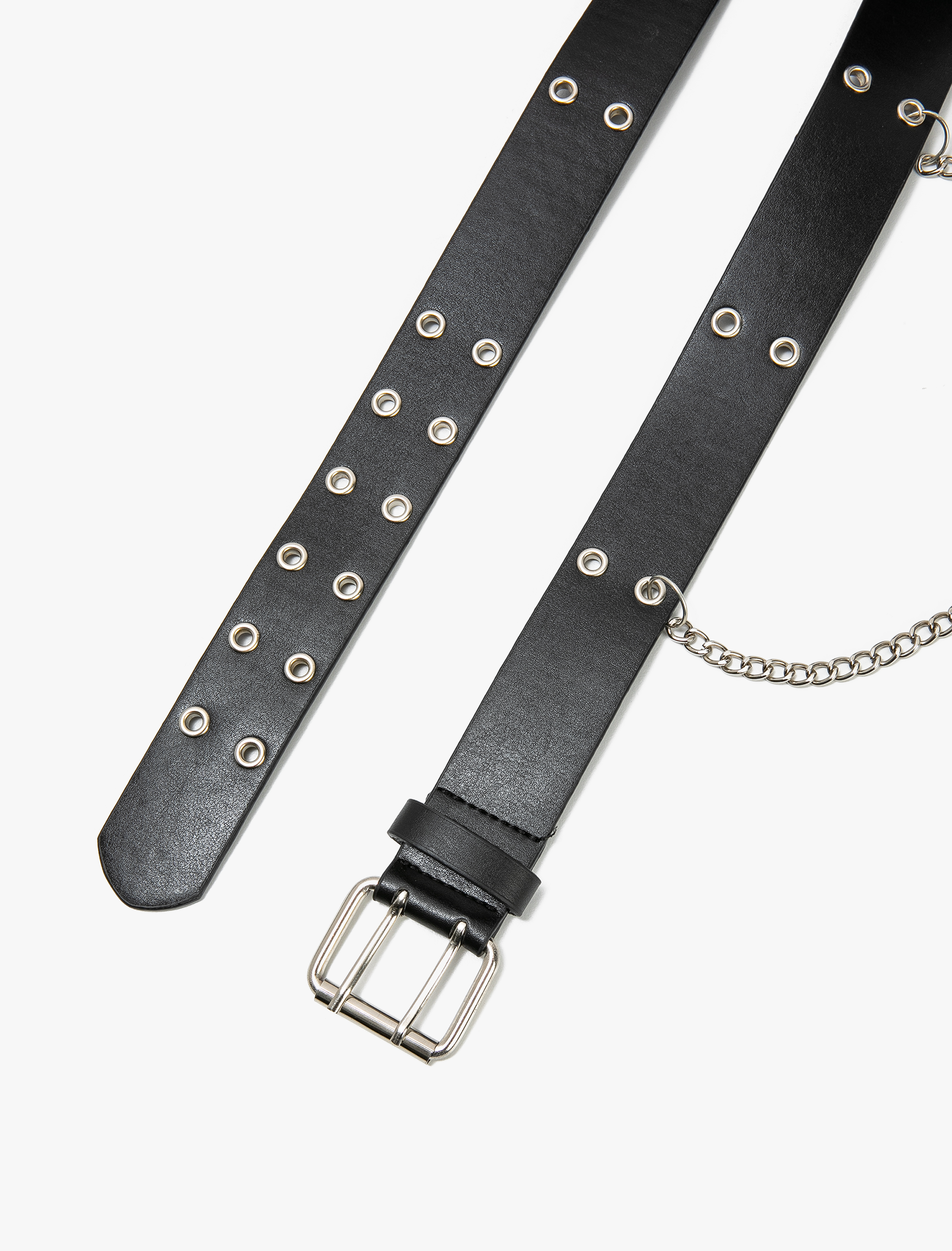  Kadın Kemer Suni Deri Kuşgözü Zincir Detaylı