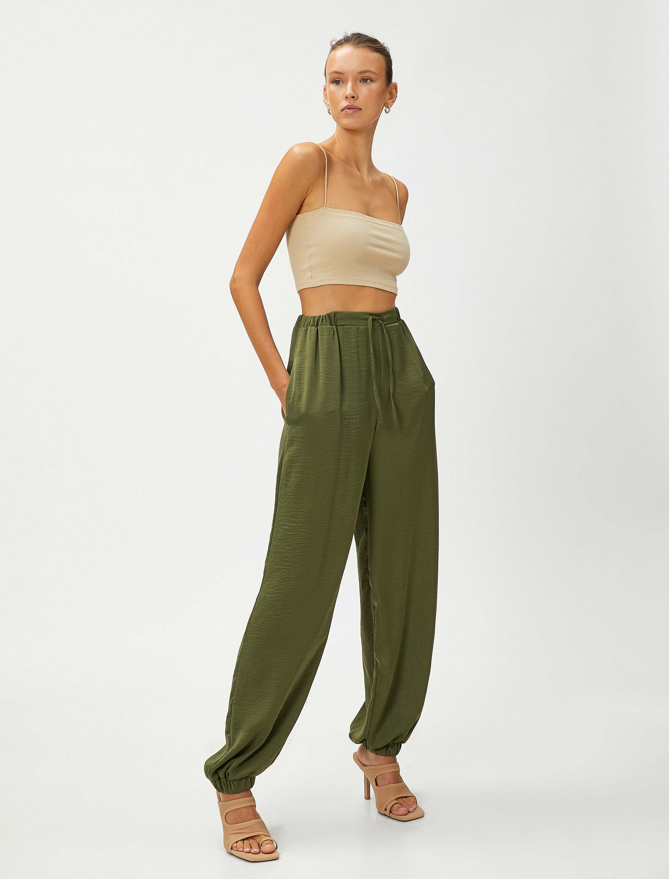   Jogger Pantolon Beli Bağlamalı Rahat Kesim