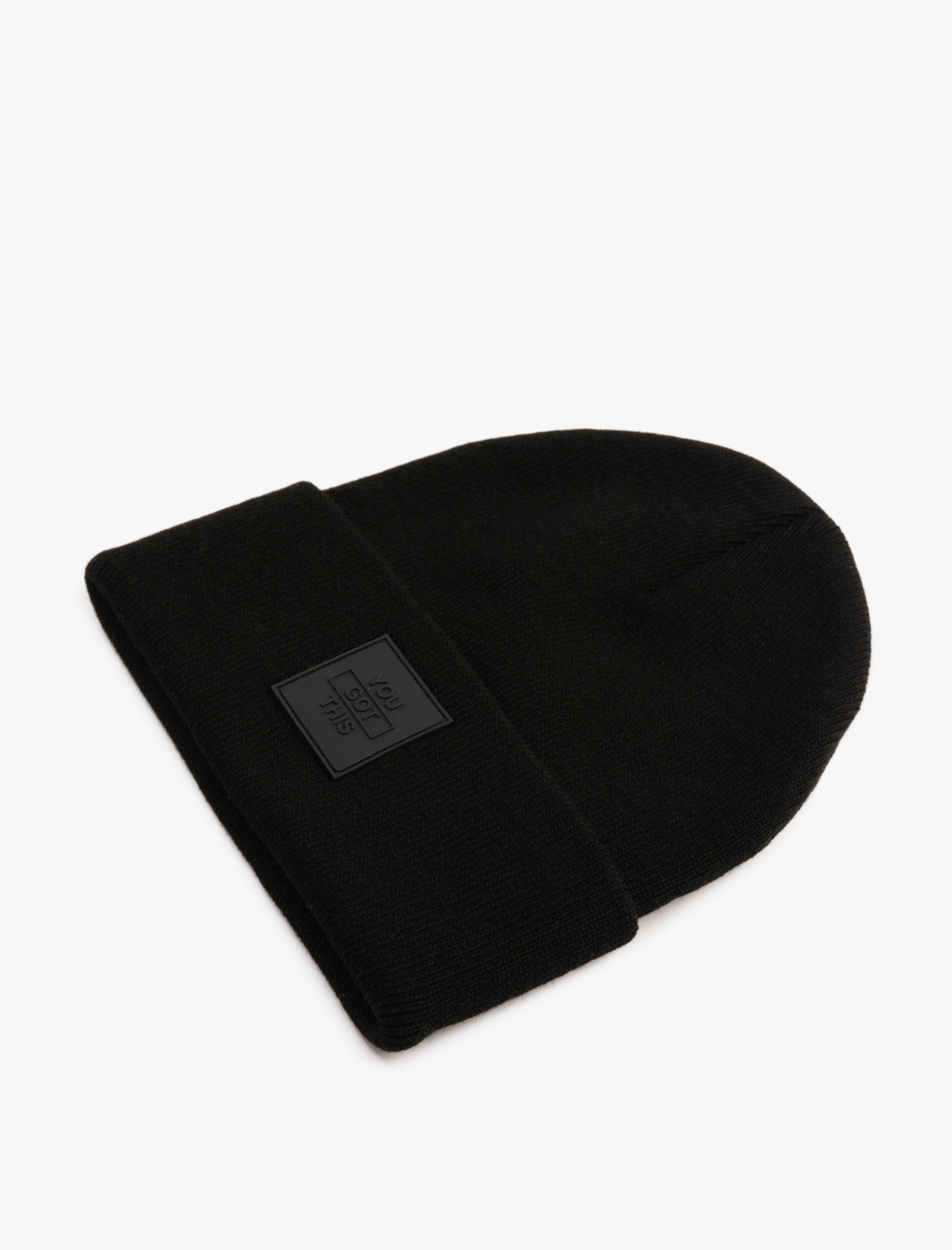 Erkek Katlı Bere Slogan Baskılı Etiket Detaylı