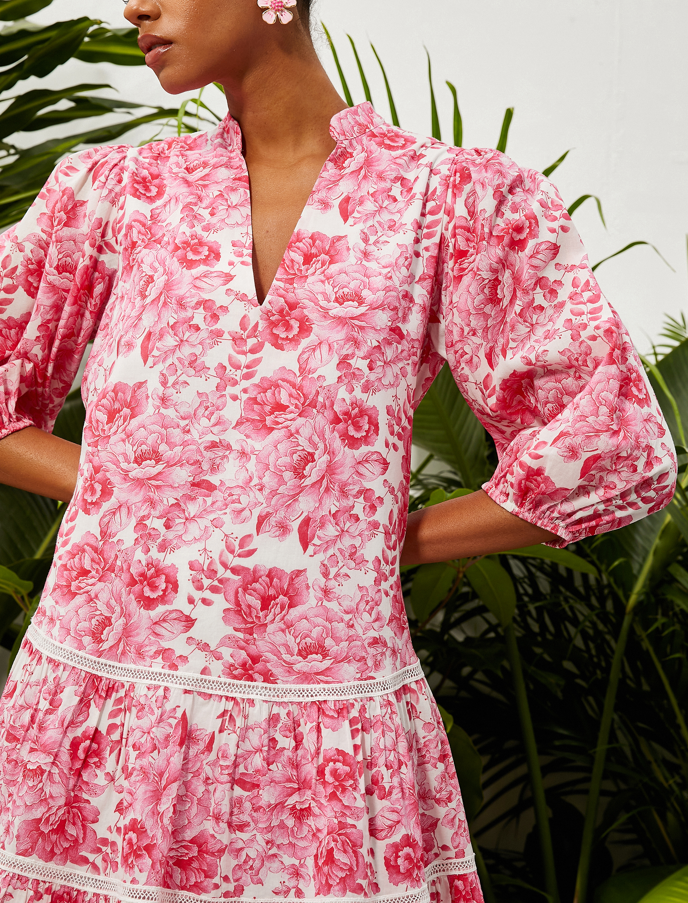   Balon Kol Kısa Elbise Hakim Yaka Katlı