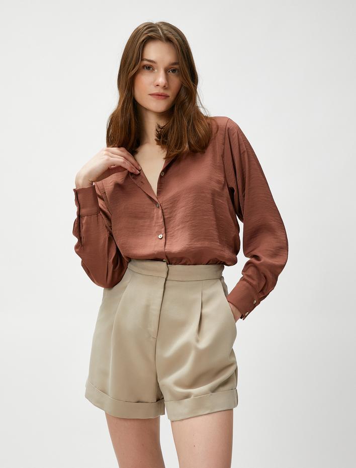  Uzun Kollu Gömlek Düğmeli