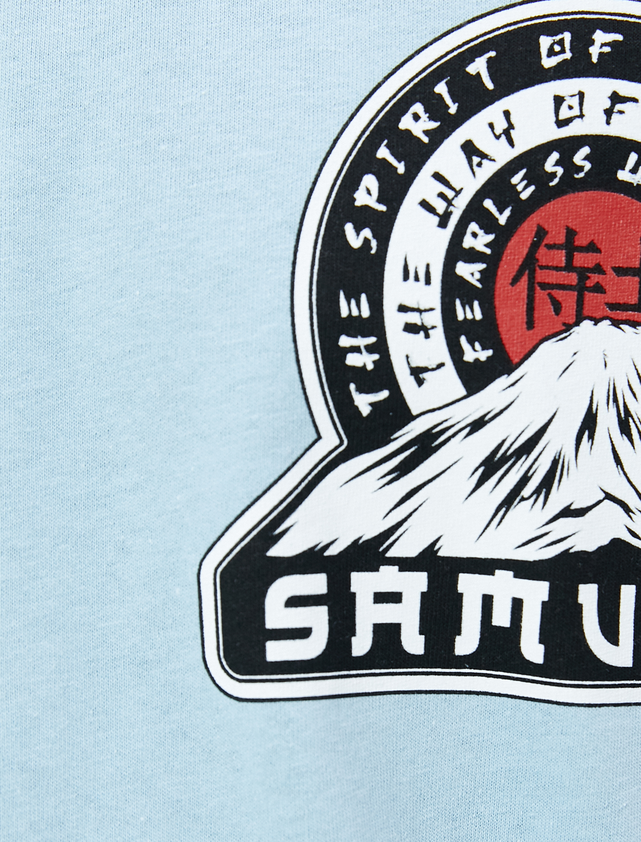   Uzakdoğu Baskılı Tişört Bisiklet Yaka Dar Kesim Kısa Kollu