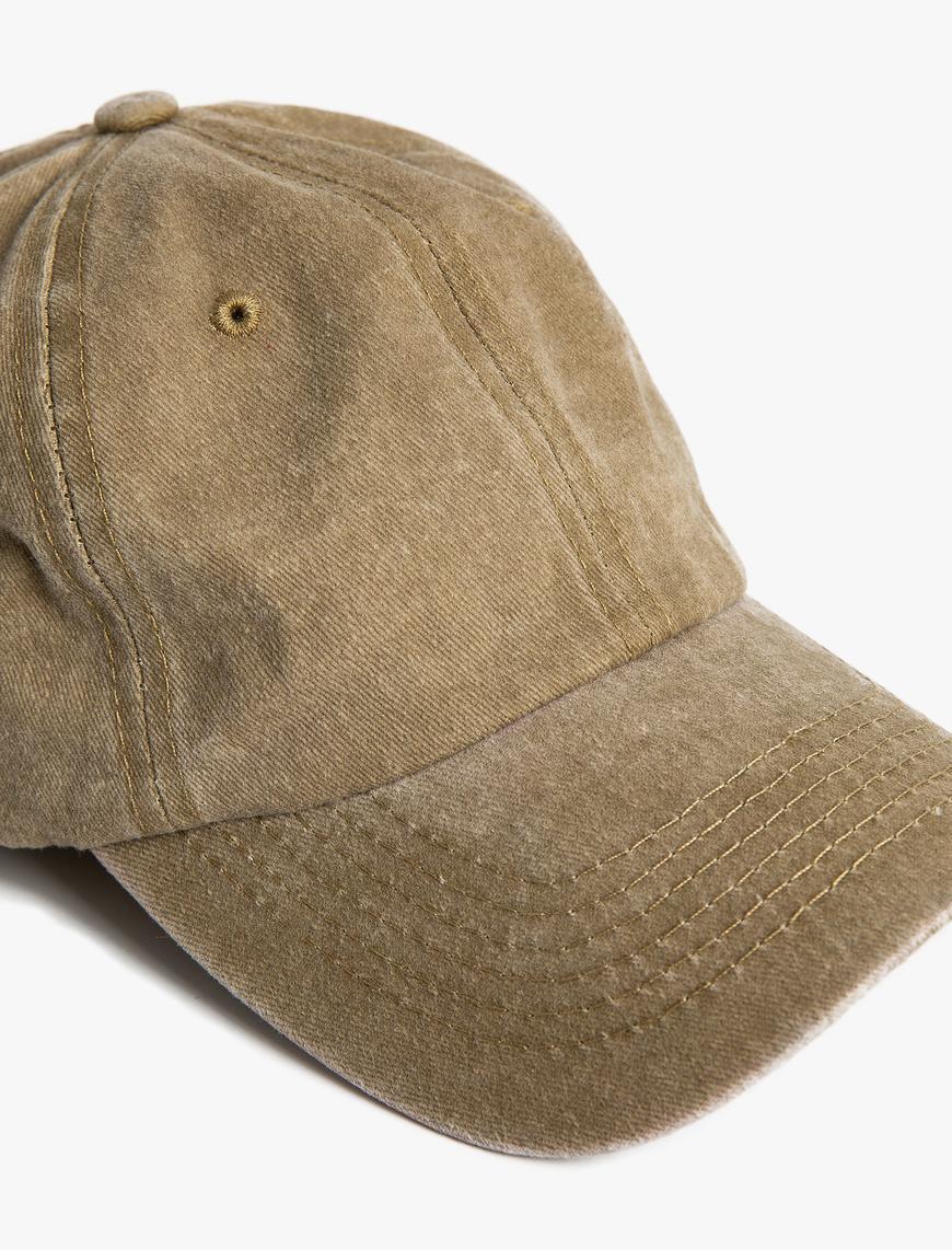  Erkek Basic Kep Şapka Eskitme Görünümlü Dikiş Detaylı