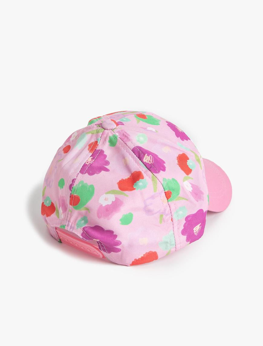 Kız Çocuk Cap Şapka Çiçekli İşleme Detaylı