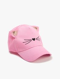 Kedi Şapka Aplike Detaylı Pamuklu