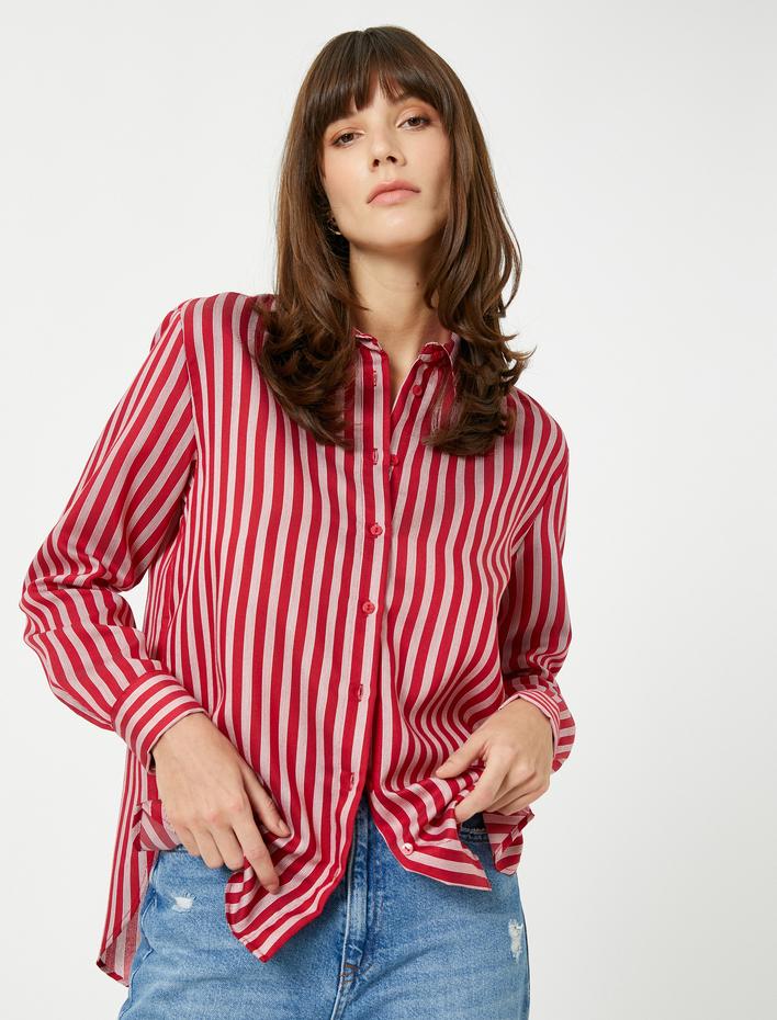  Uzun Kollu Gömlek Düğmeli