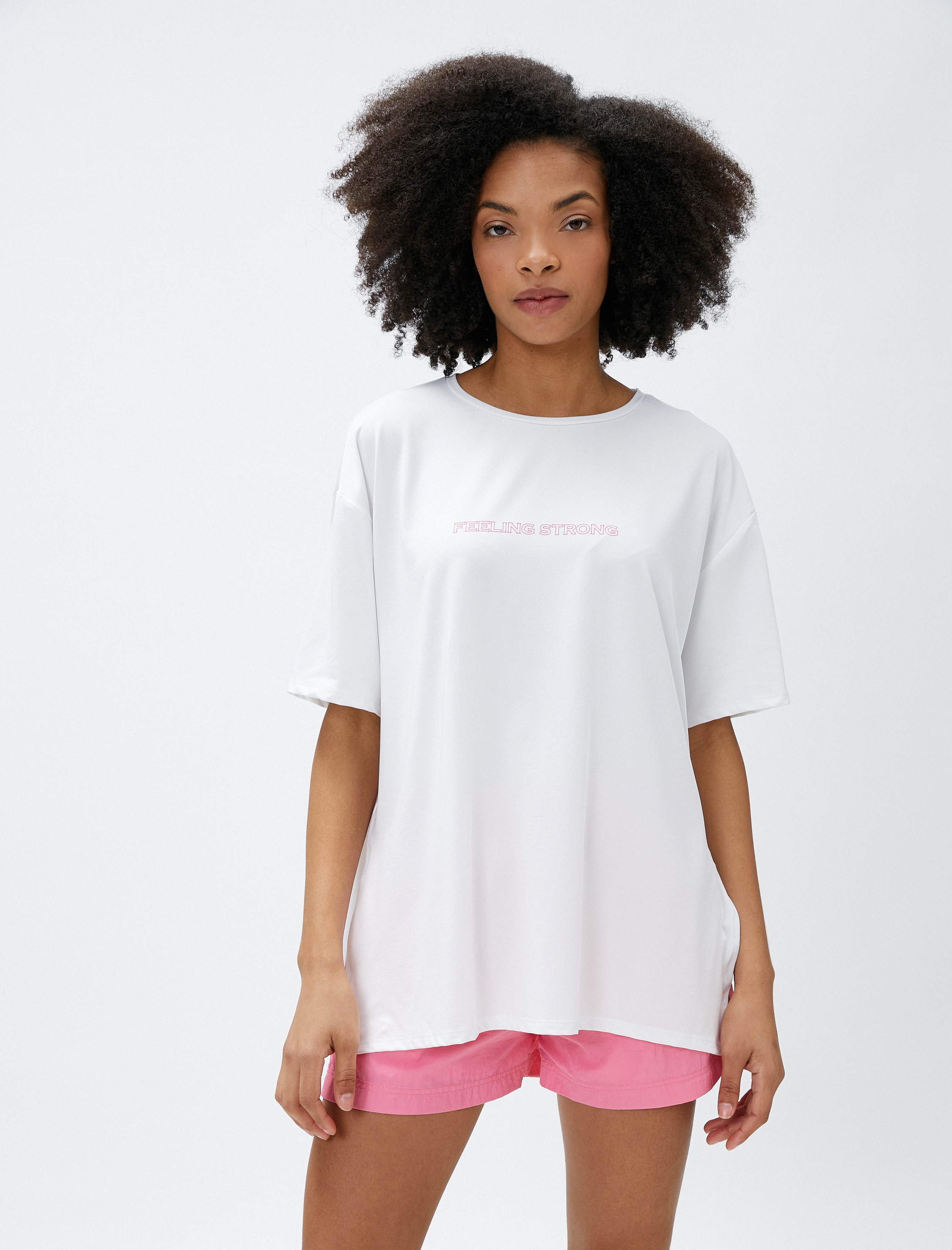   Oversize Baskılı Spor Tişört