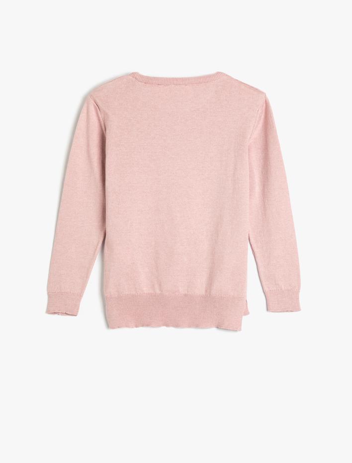 Kız Çocuk Unicorn Kazak Uzun Kollu Bisiklet Yaka Pul-Payet İşlemeli