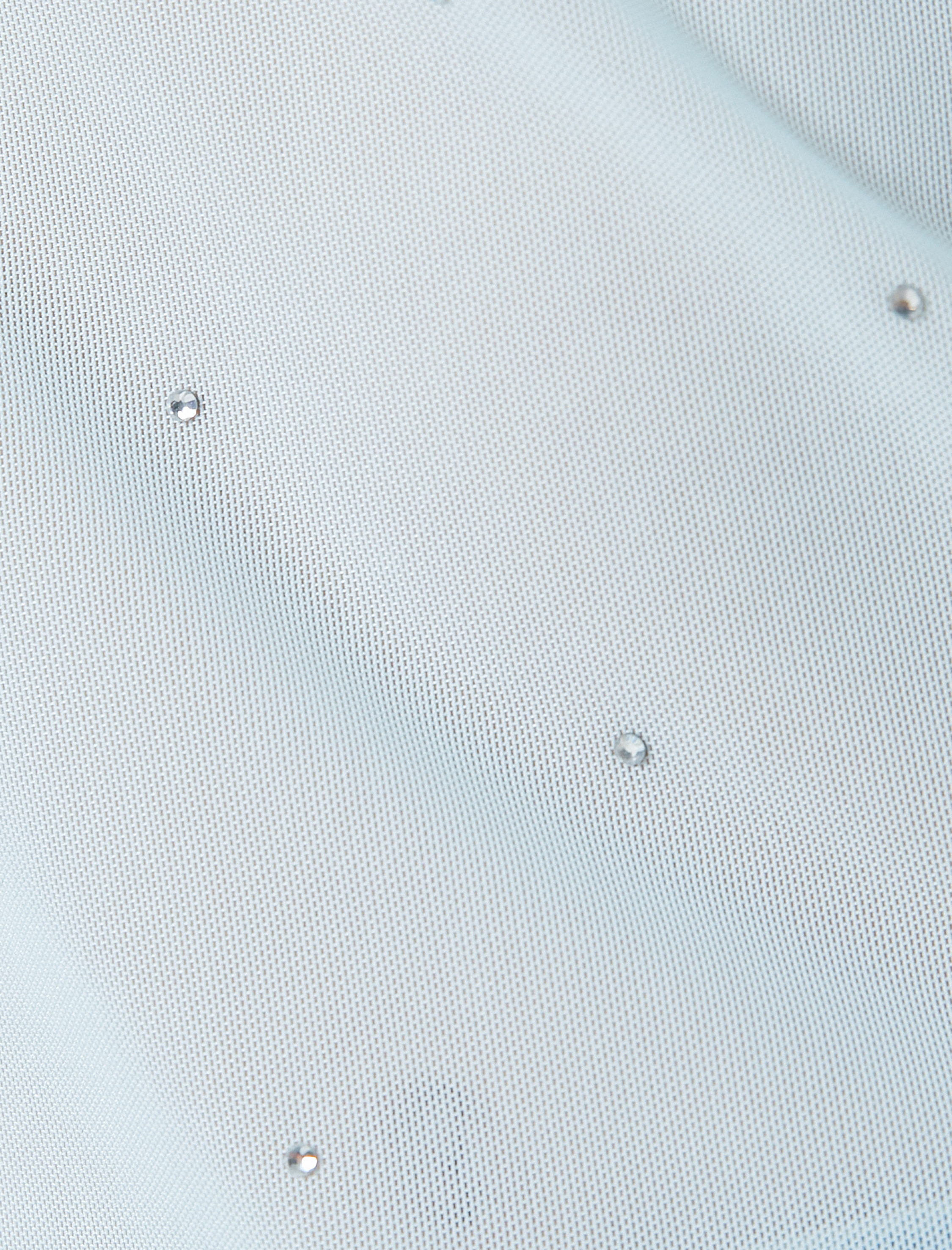   Transparan Tişört Taş Detaylı Kısa Kollu