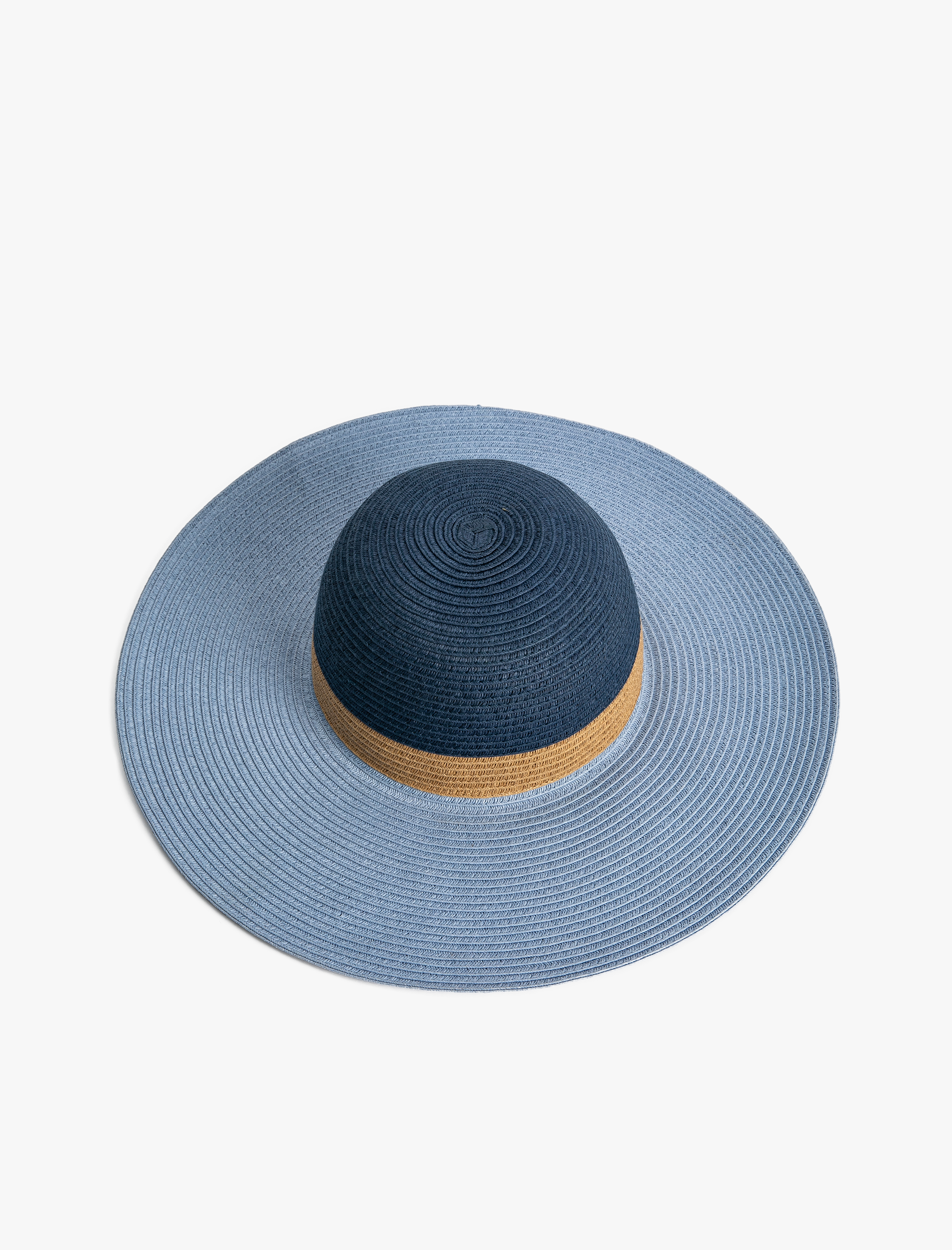  Kadın Fötr Hasır Şapka Renk Bloklu