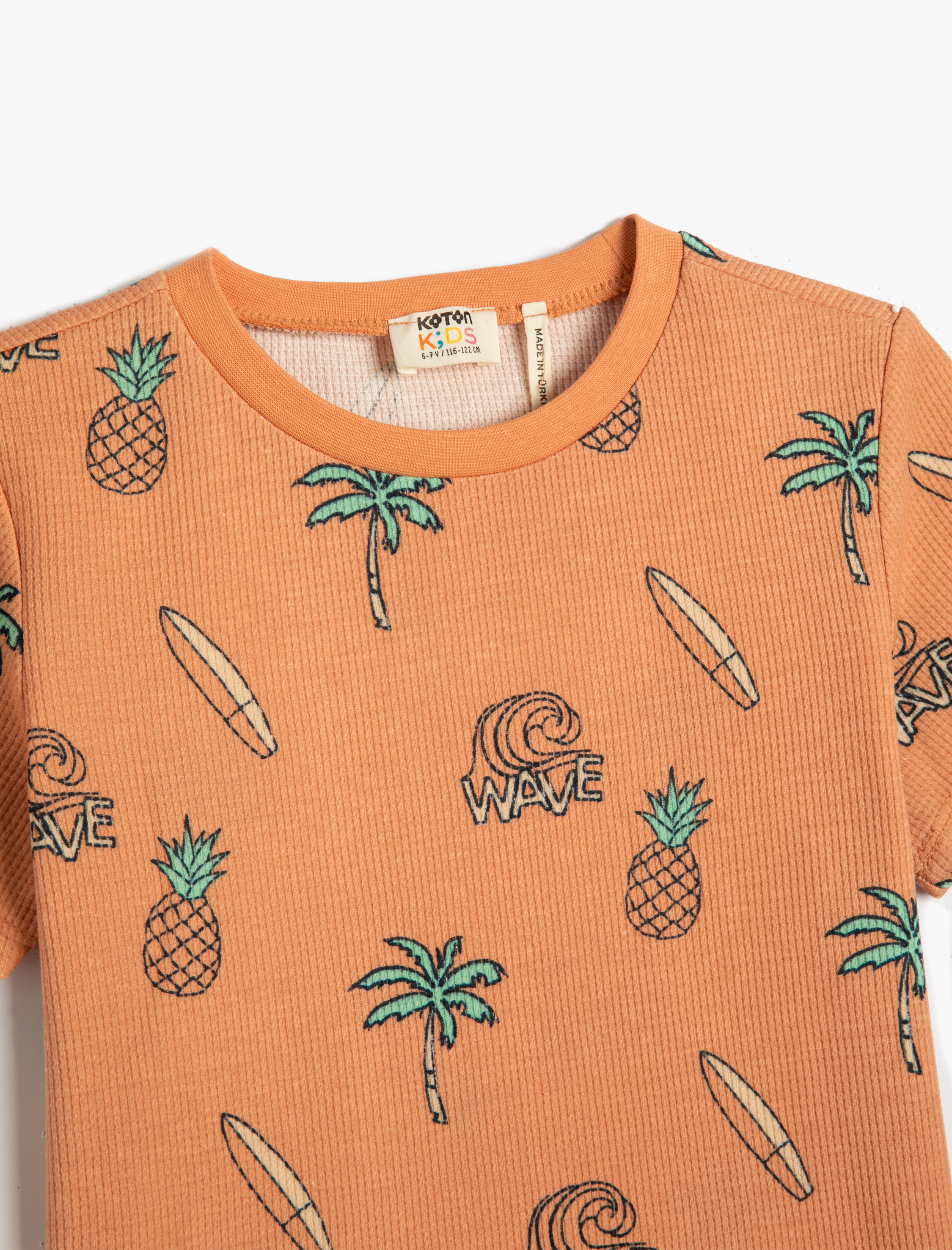  Erkek Çocuk Tişört Baskılı Kısa Kollu Bisiklet Yaka Pamuklu