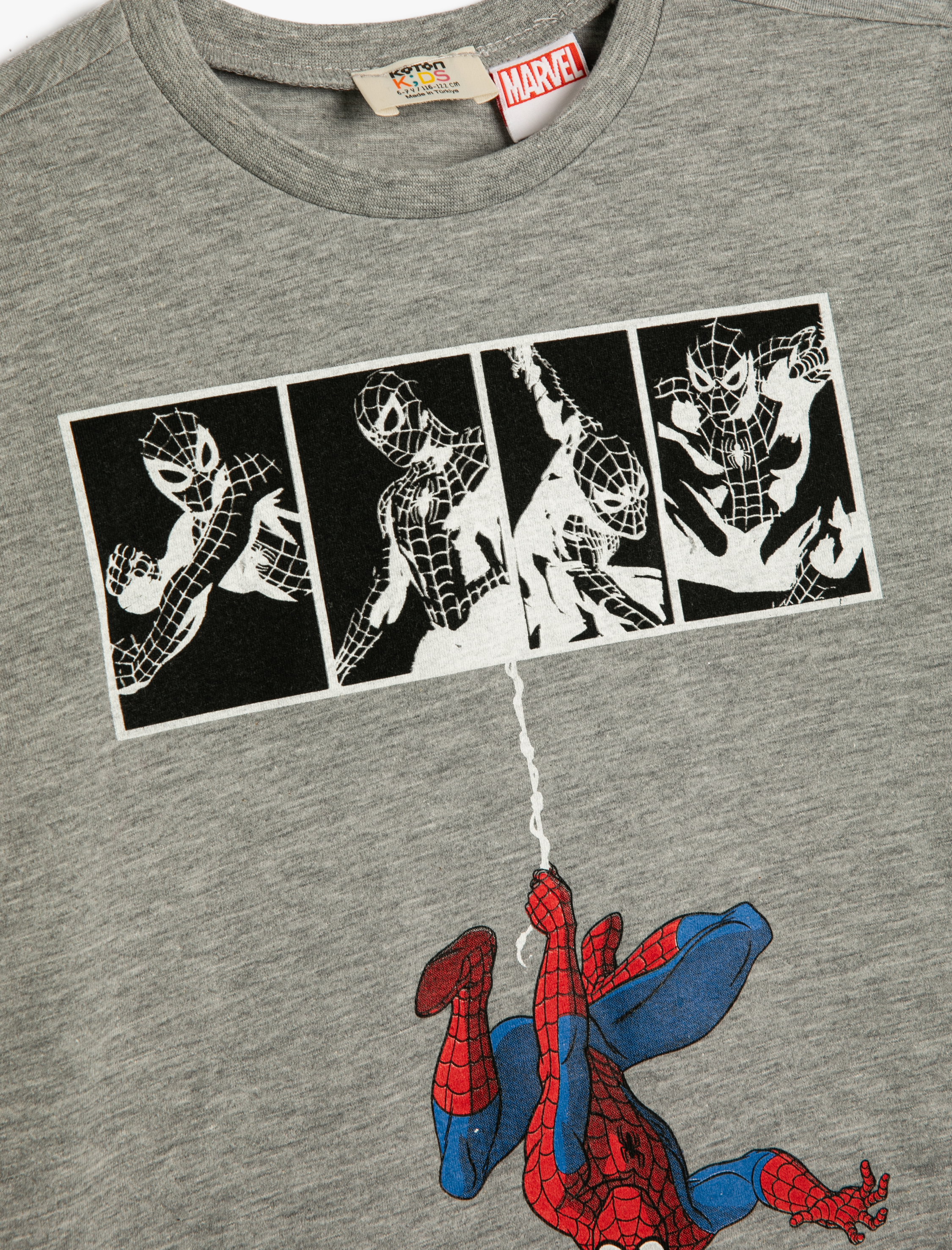  Erkek Çocuk Örümcek Adam Tişört Lisanslı Kısa Kollu Bisiklet Yaka Pamuklu