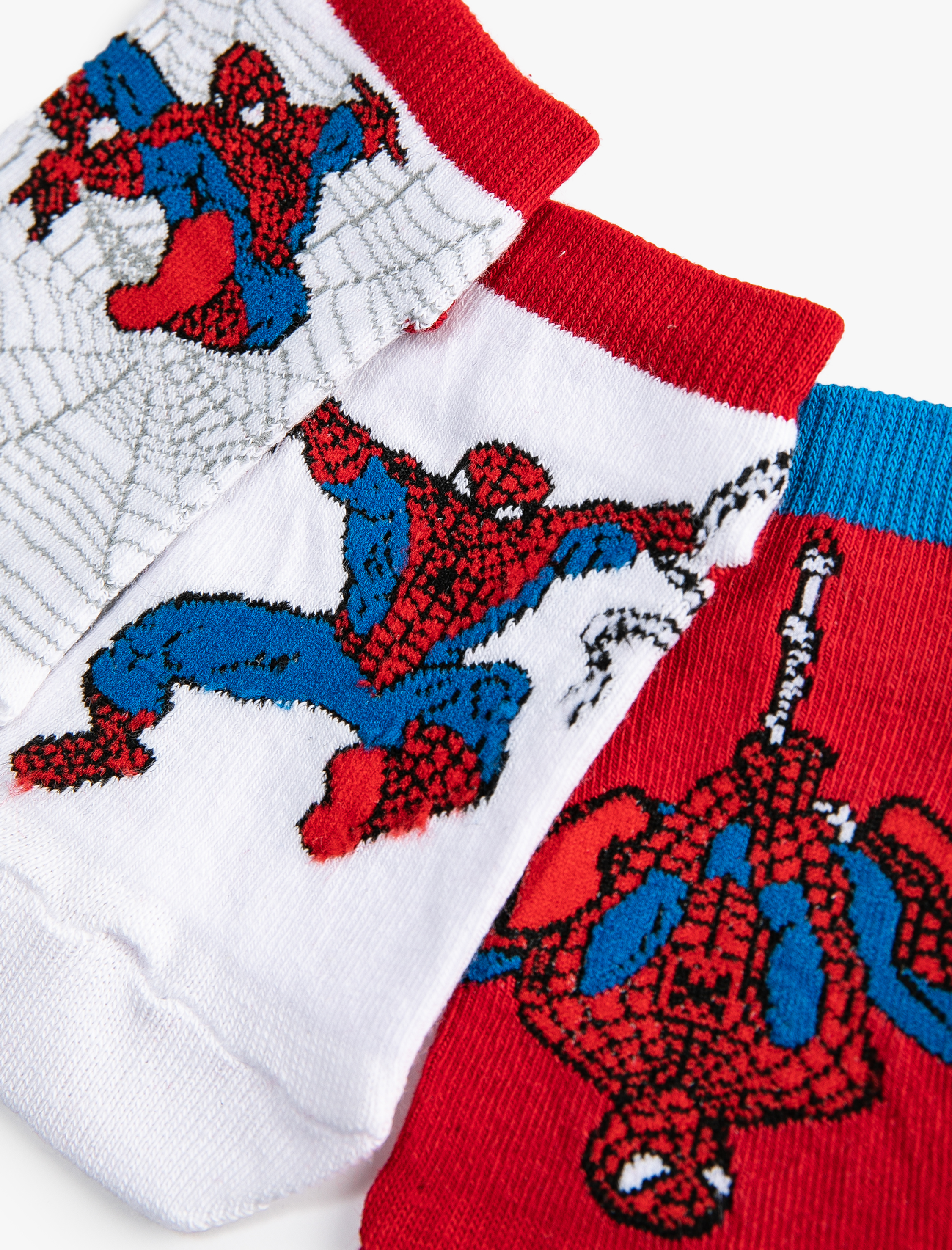  Erkek Çocuk 3'lü Örümcek Adam Baskılı Çorap Seti Lisanslı