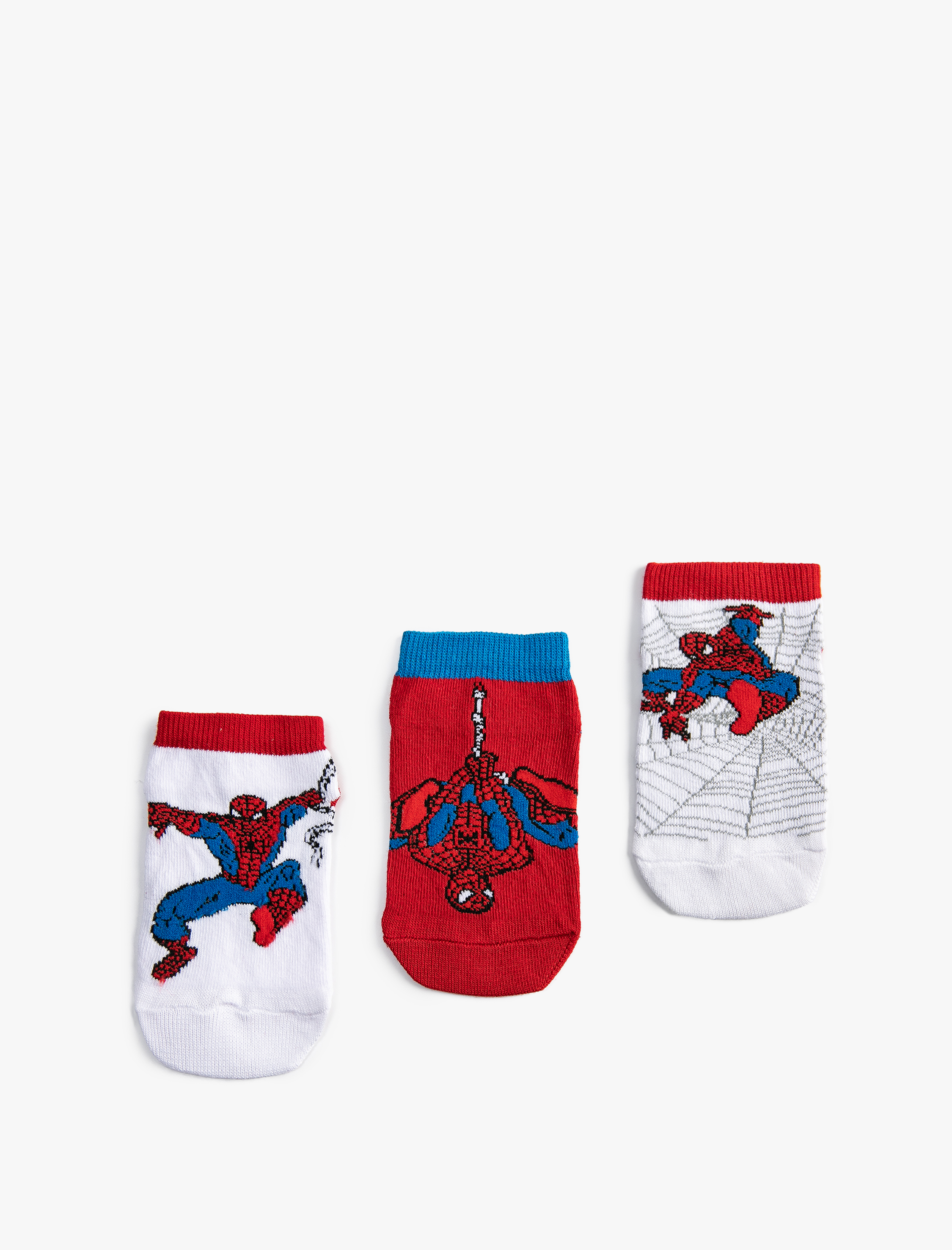 Erkek Çocuk 3'lü Örümcek Adam Baskılı Çorap Seti Lisanslı