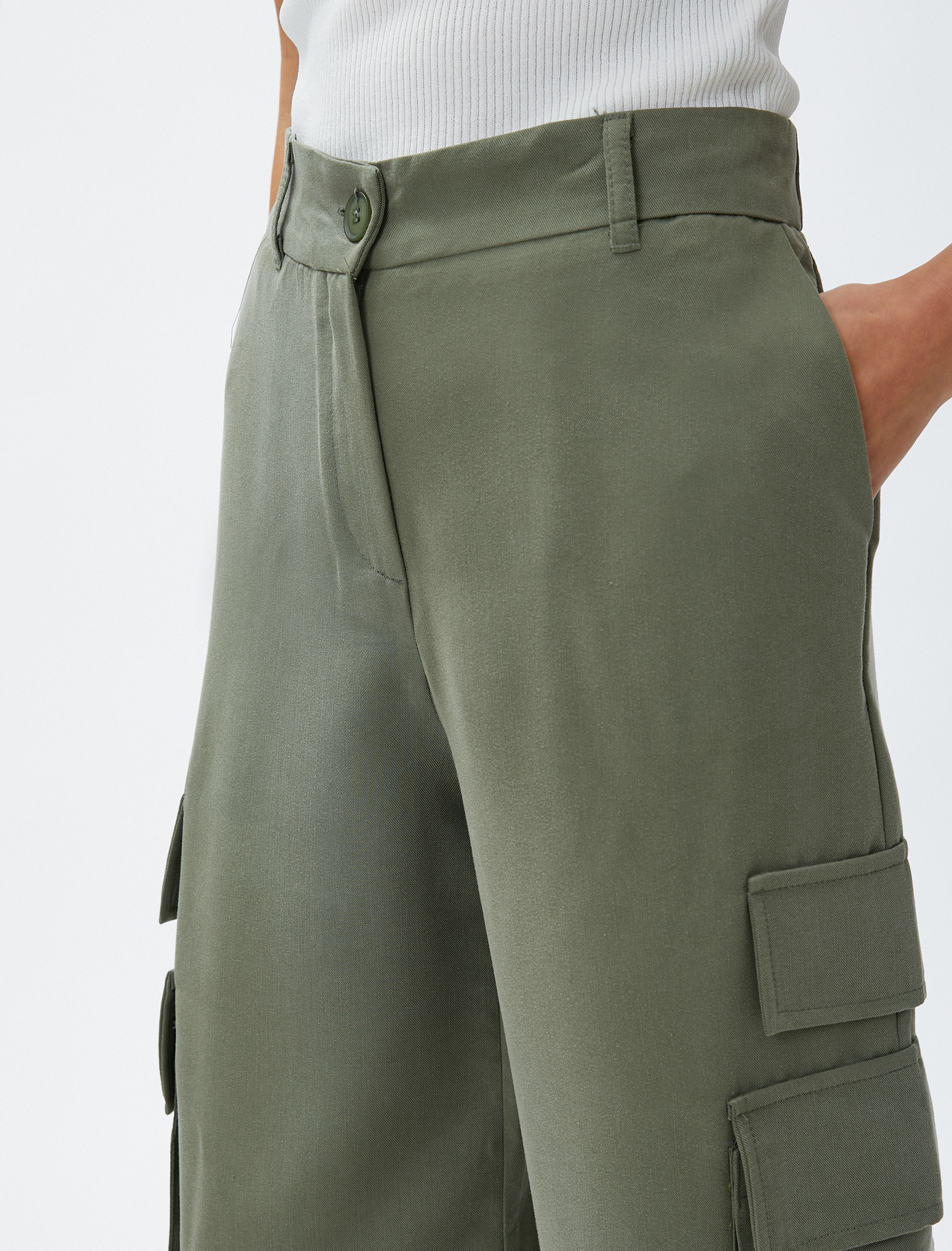   Kargo Pantolon Geniş Paça Modal Karışımlı