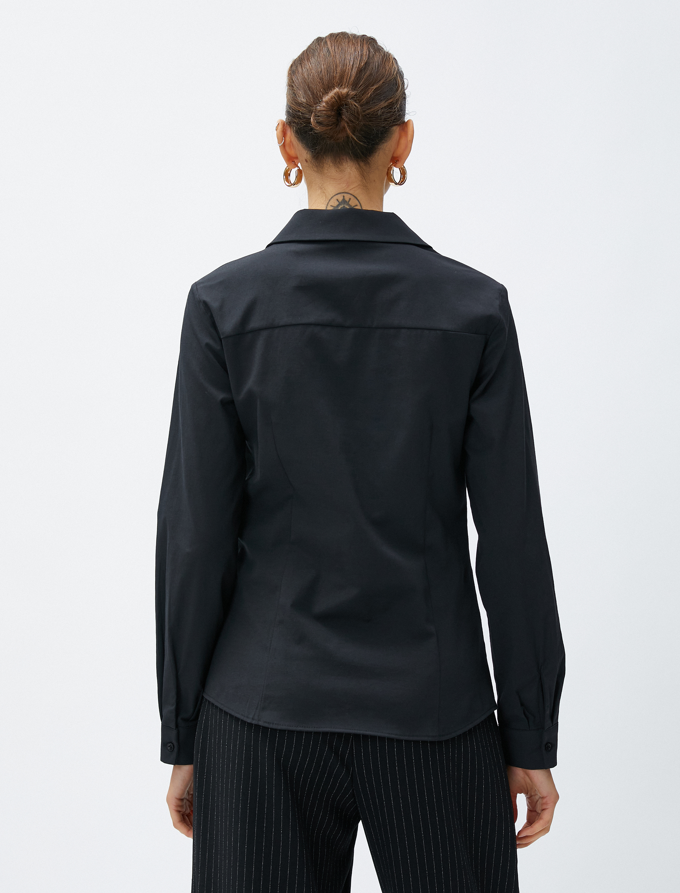   Basic Poplin Gömlek Uzun Kollu Slim Fit