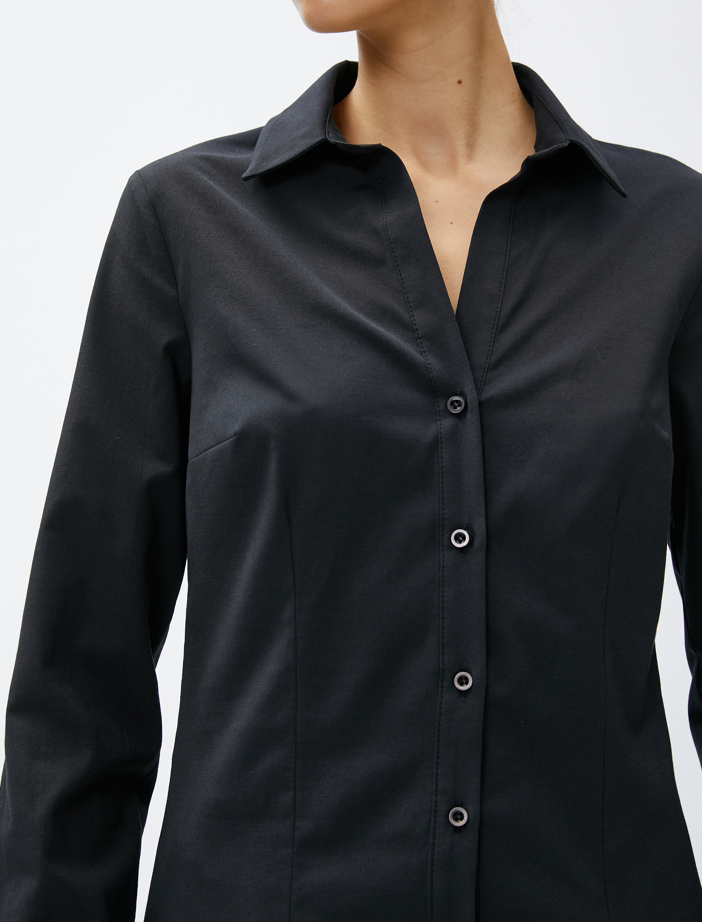   Basic Poplin Gömlek Uzun Kollu Slim Fit