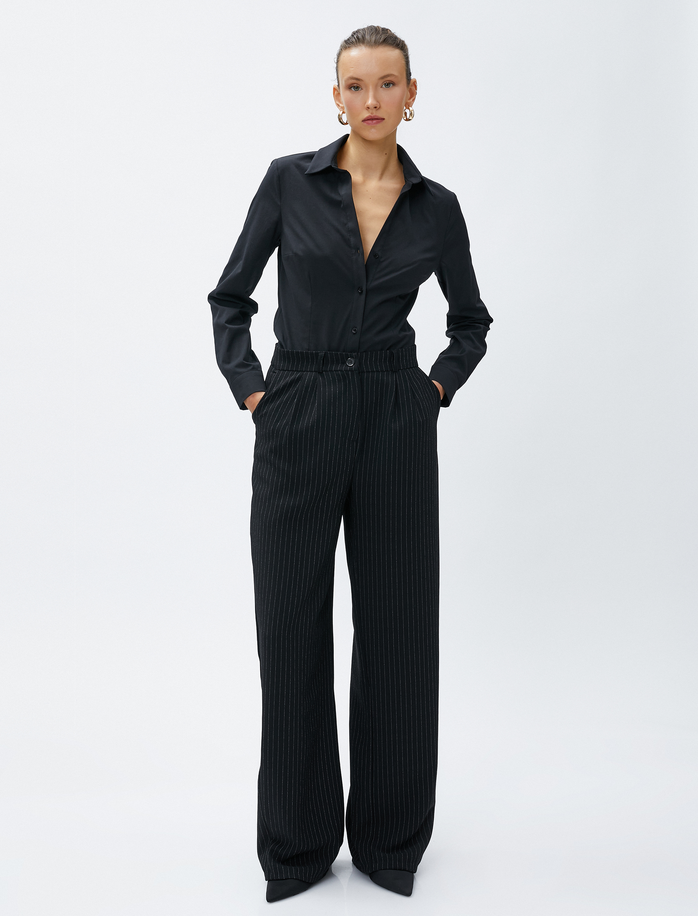   Basic Poplin Gömlek Uzun Kollu Slim Fit