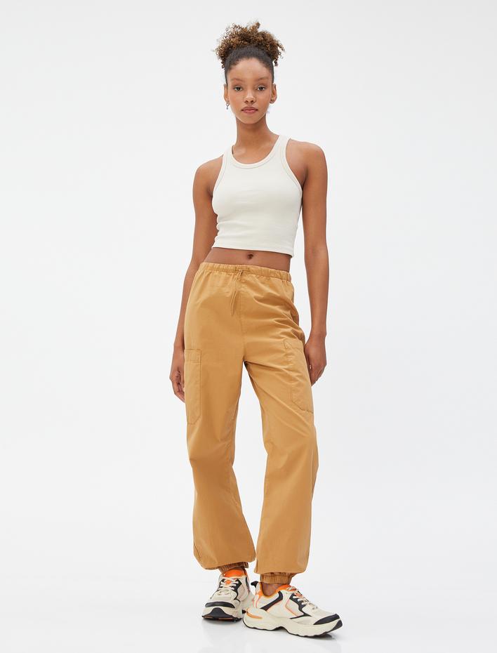  Kargo Pantolon Cep Detaylı Stoperli Beli Lastikli