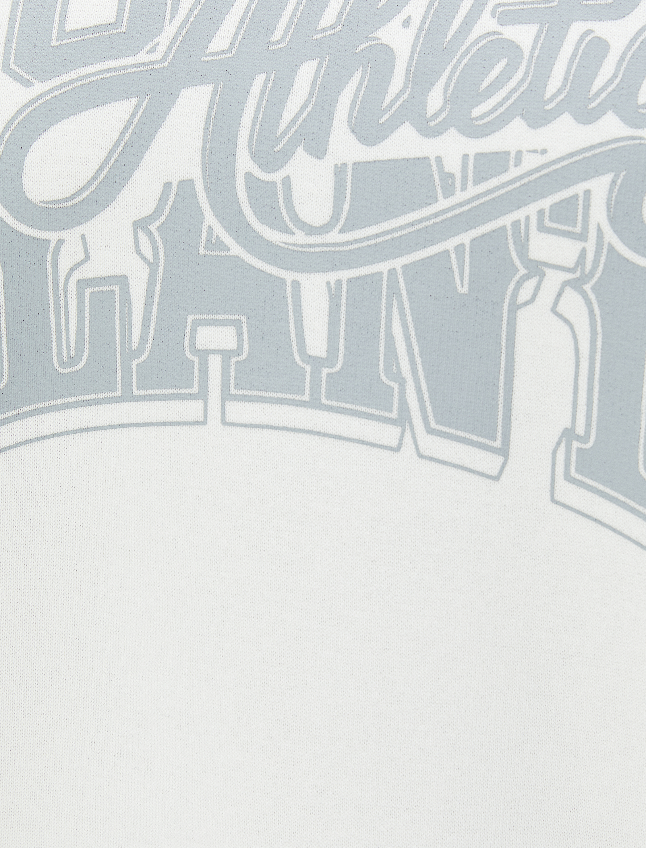   Şardonlu Bisiklet Yaka Sweatshirt Oversize Baskılı Uzun Kollu Ribanalı