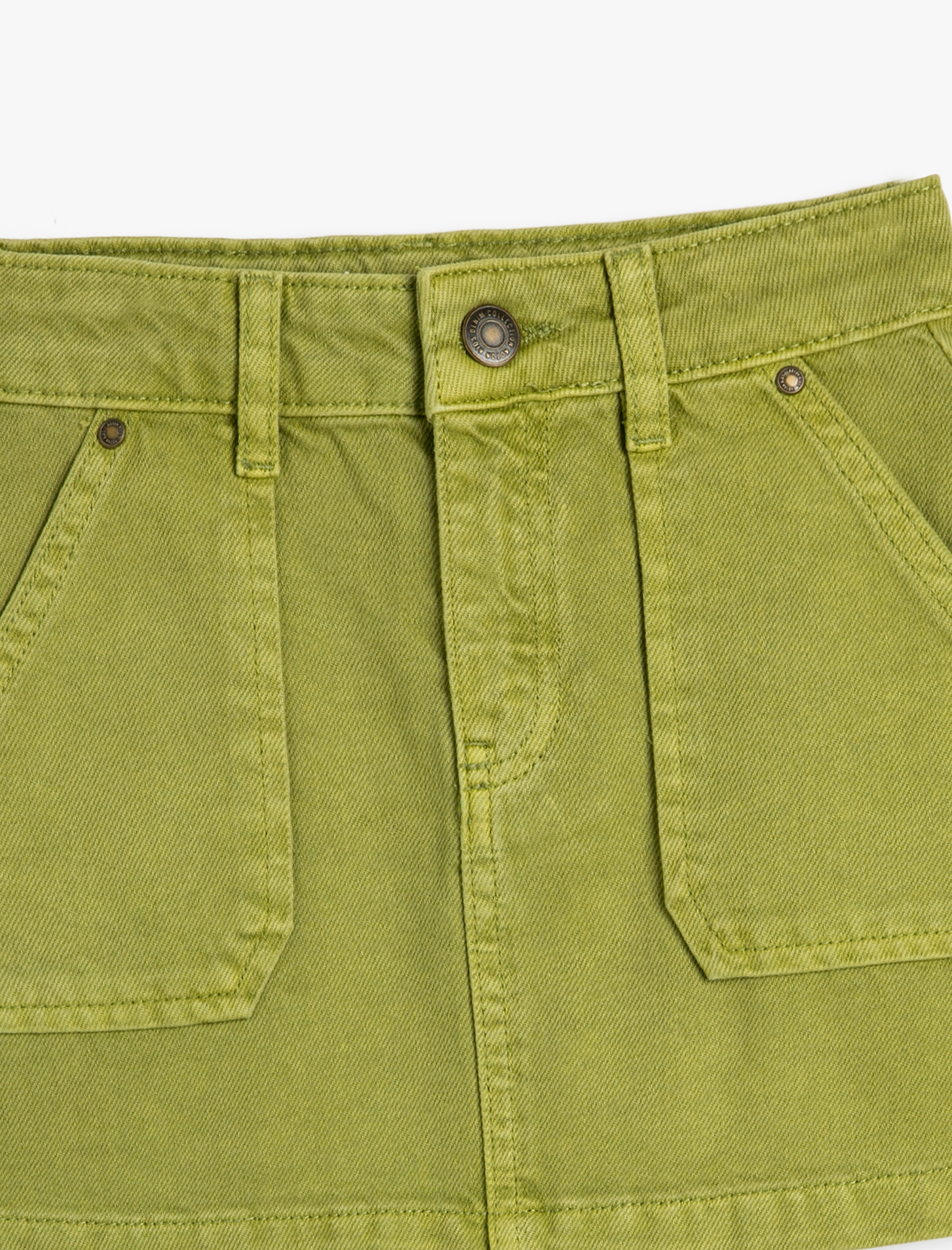  Kız Çocuk Mini Kot Etek Cepli Düğme Kapamalı Pamuklu