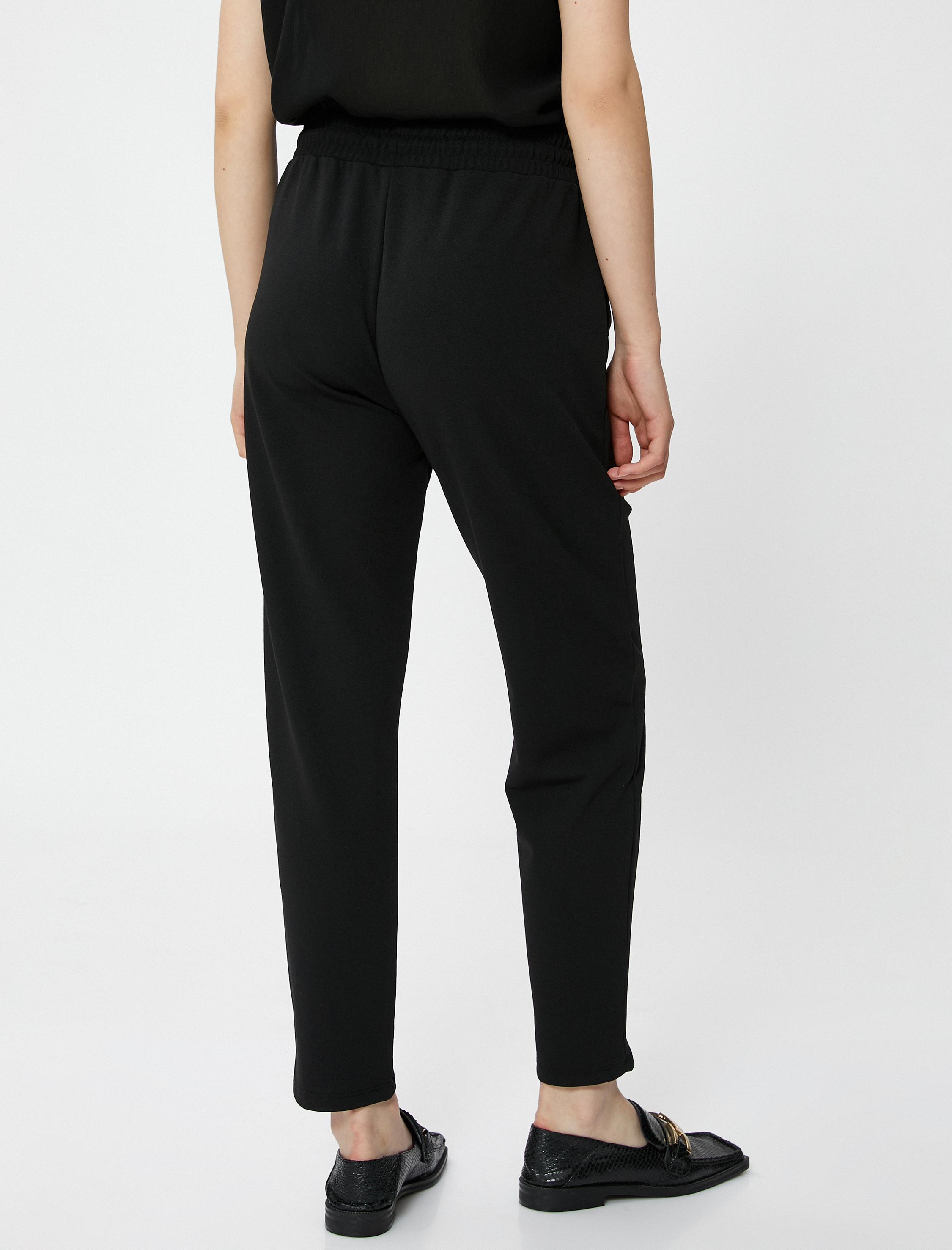   Beli Bağlamalı Pantolon Nervürlü Dar Paça