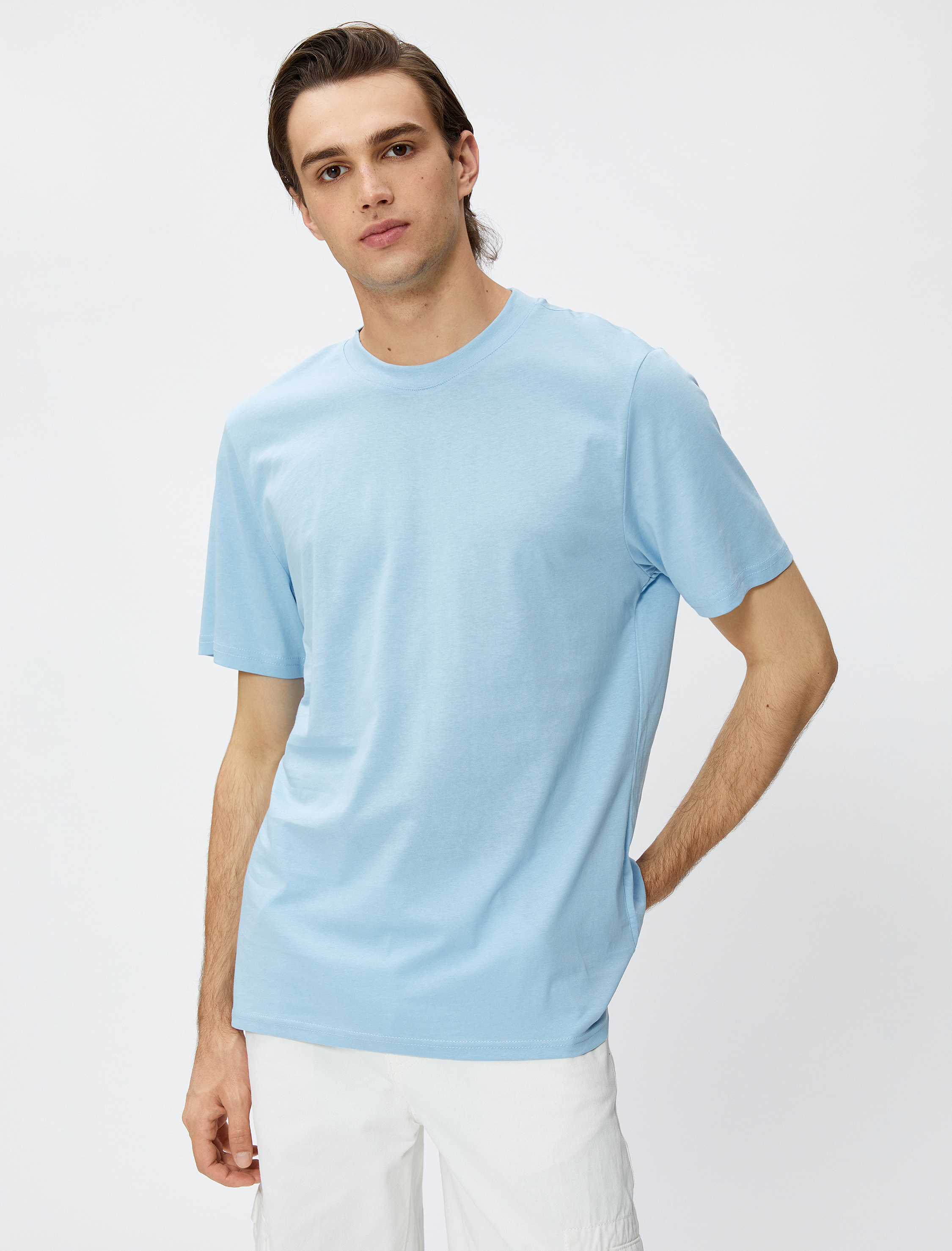   Basic Tişört Bisiklet Yaka Kısa Kollu