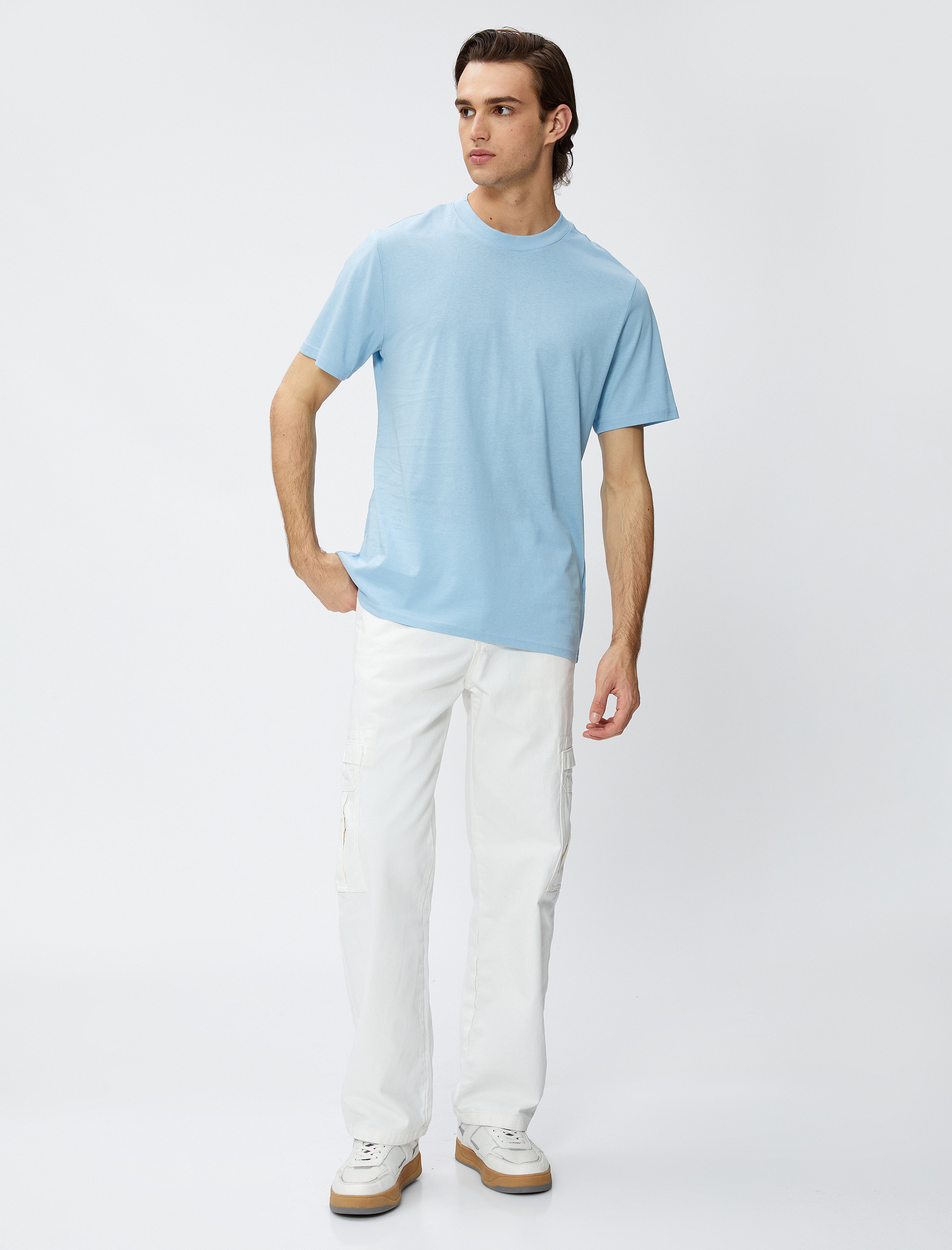   Basic Tişört Bisiklet Yaka Kısa Kollu