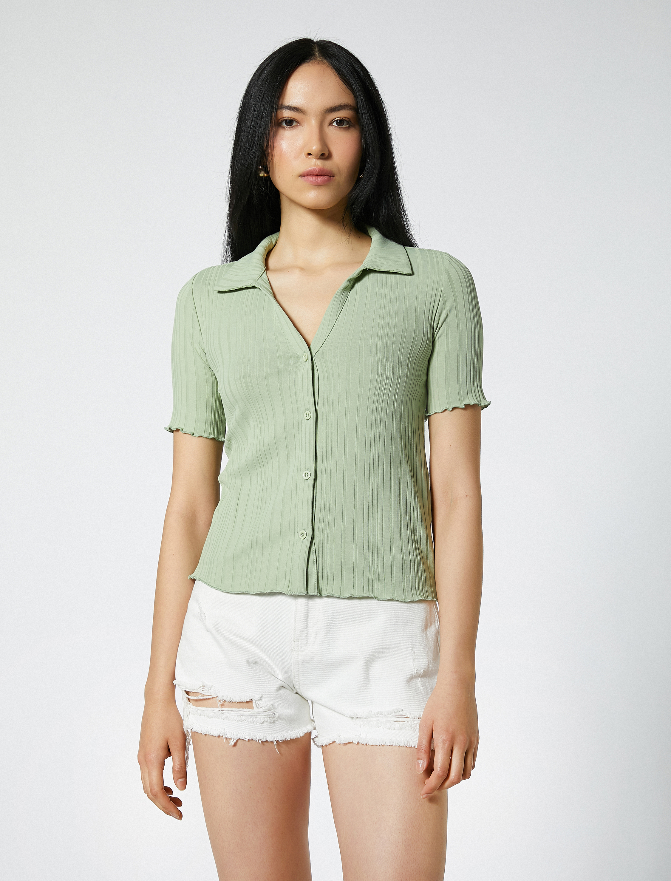   Kısa Kollu Gömlek Dar Kesim