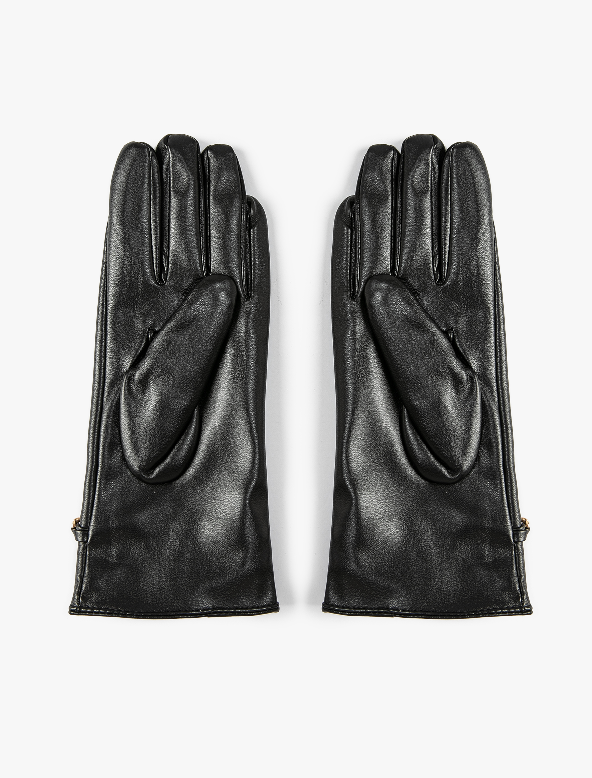  Kadın Eldiven Suni Deri Zincir Detaylı