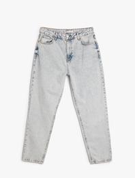 Yüksek Bel Kot Pantolon Rahat Kesim - Mom Jeans