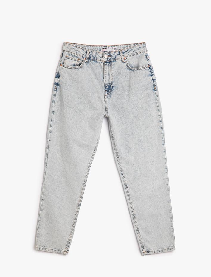  Yüksek Bel Kot Pantolon Rahat Kesim - Mom Jeans