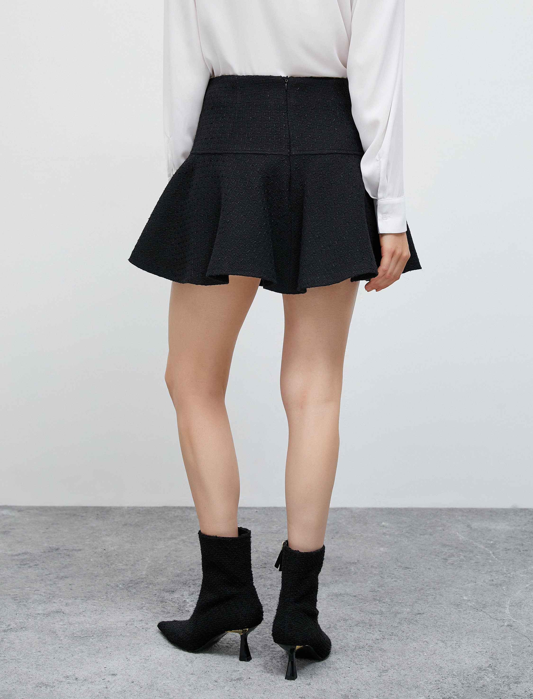   Volanlı Kışlık Mini Etek