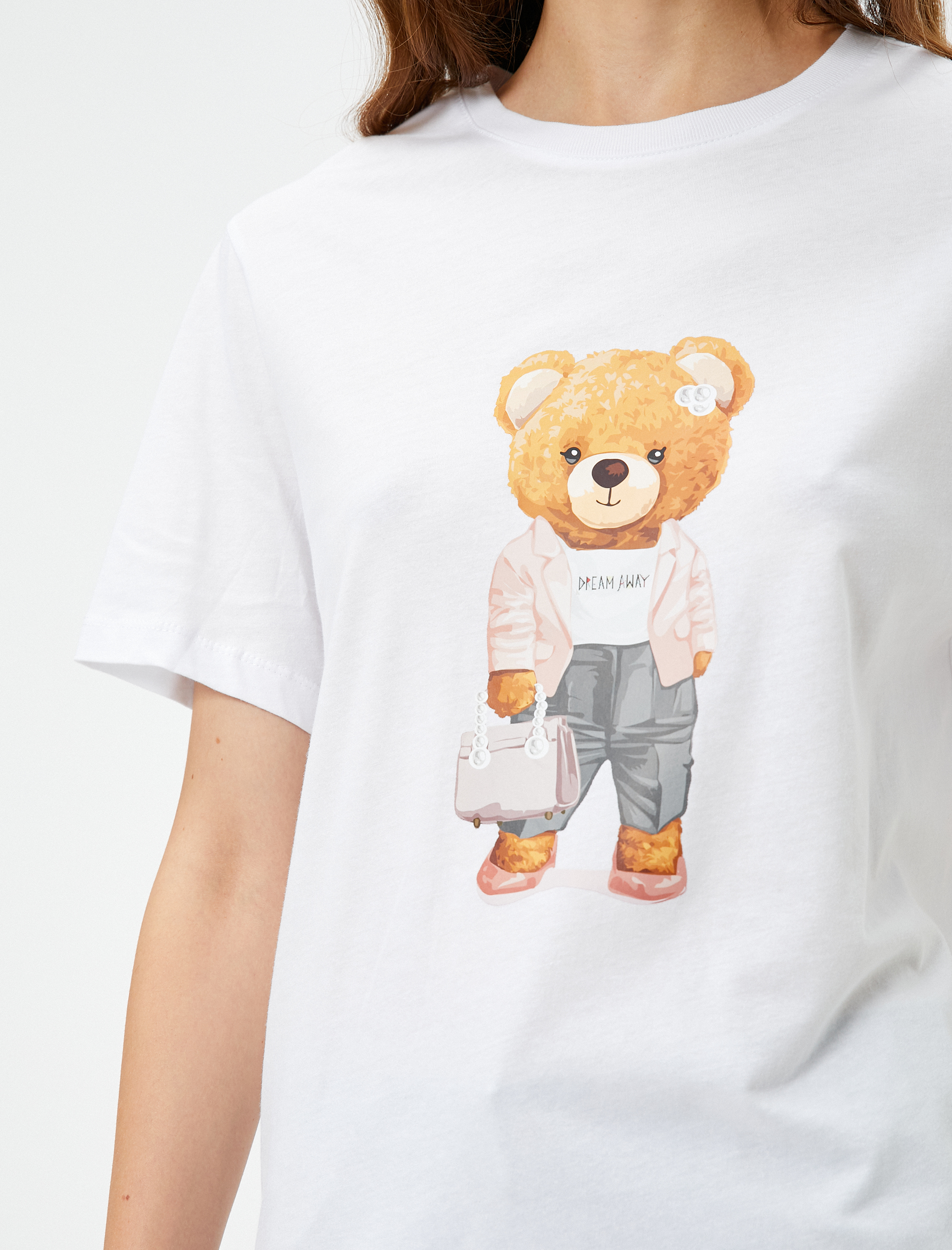   Ayıcık Baskılı Tişört Pamuklu