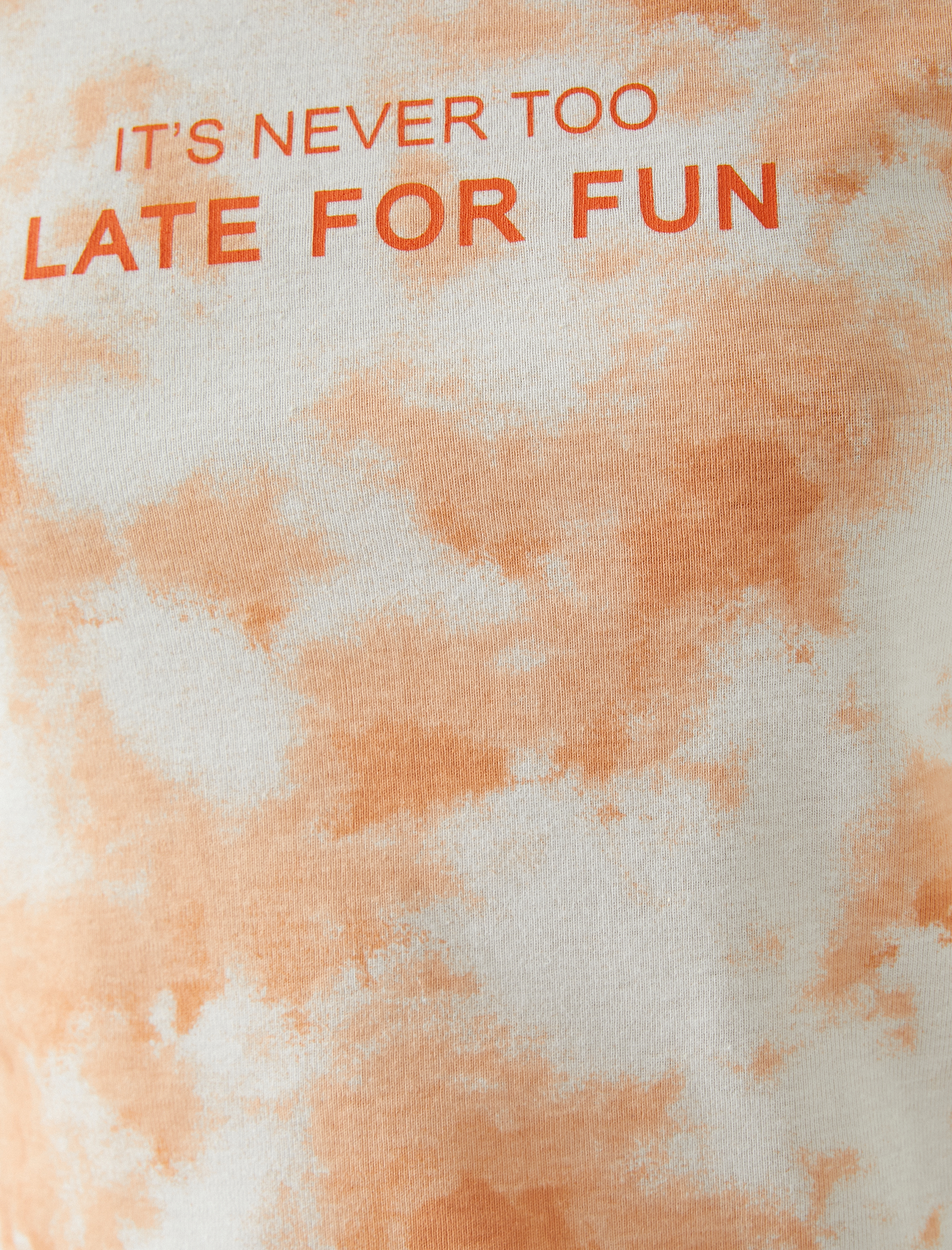   Baskılı Tişört Batik Desenli Bisiklet Yaka Kısa Kollu Pamuklu