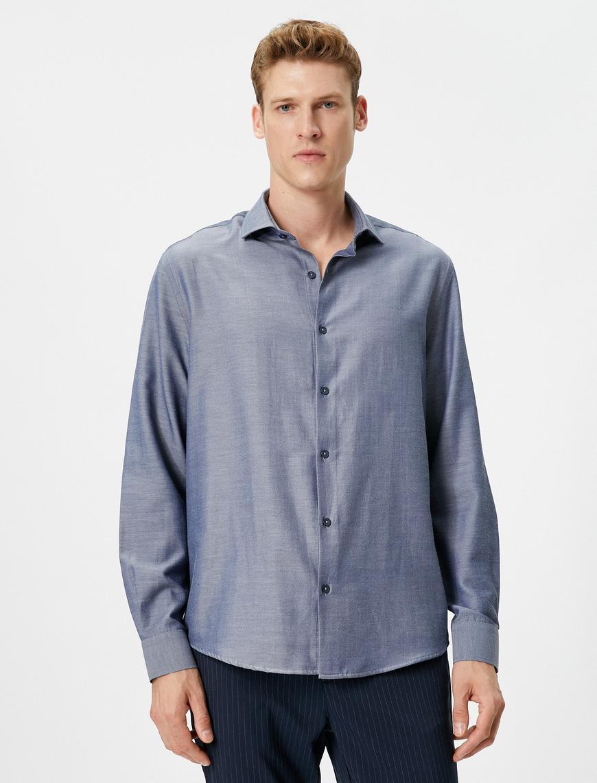   Basic Gömlek Uzun Kollu Klasik Yaka Düğmeli Non Iron