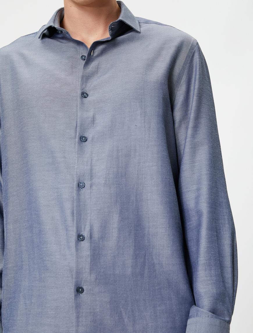  Basic Gömlek Uzun Kollu Klasik Yaka Düğmeli Non Iron