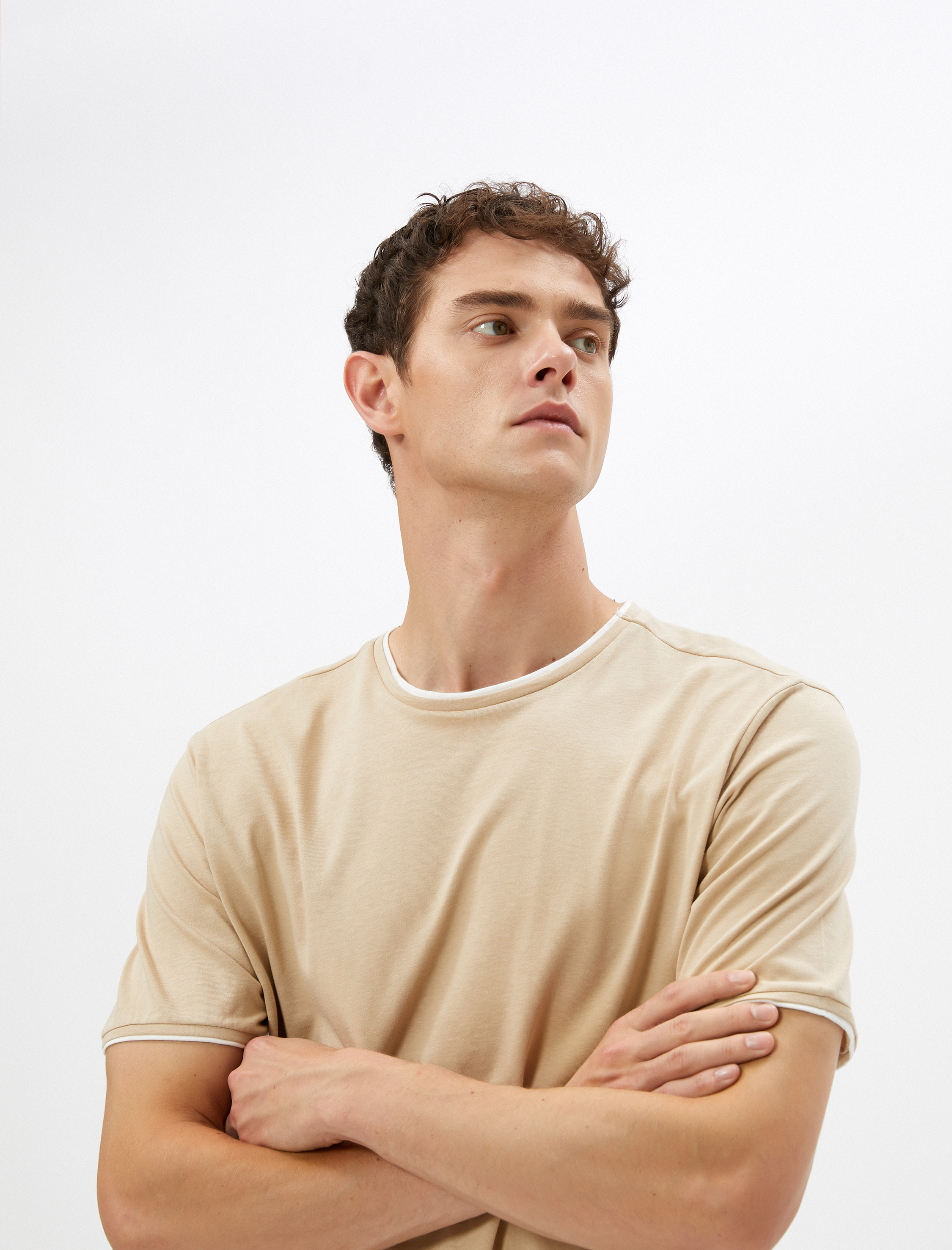   Basic Tişört Bisiklet Yaka Kısa Kollu Pamuklu