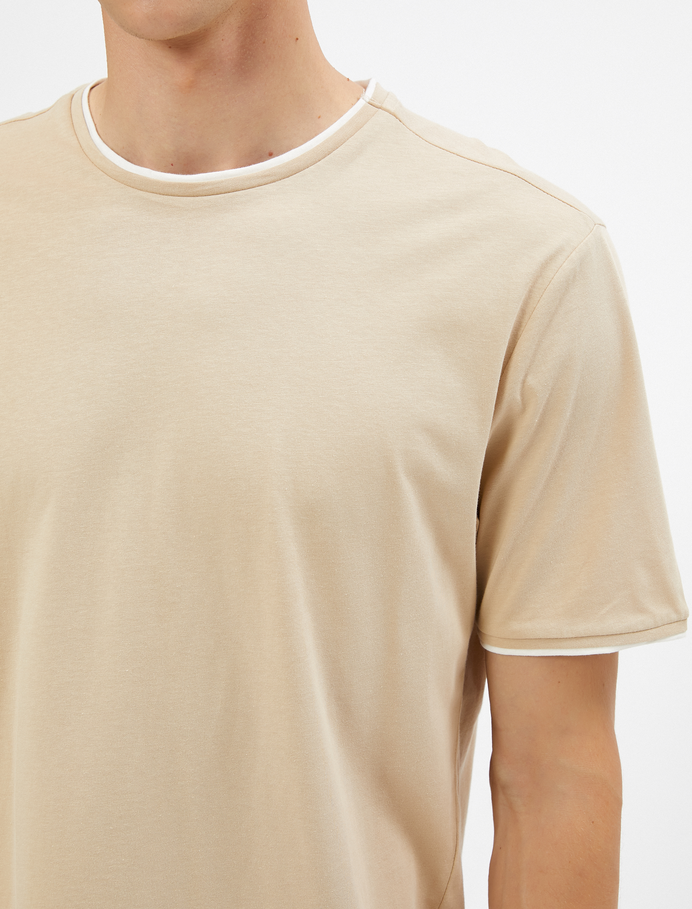   Basic Tişört Bisiklet Yaka Kısa Kollu Pamuklu