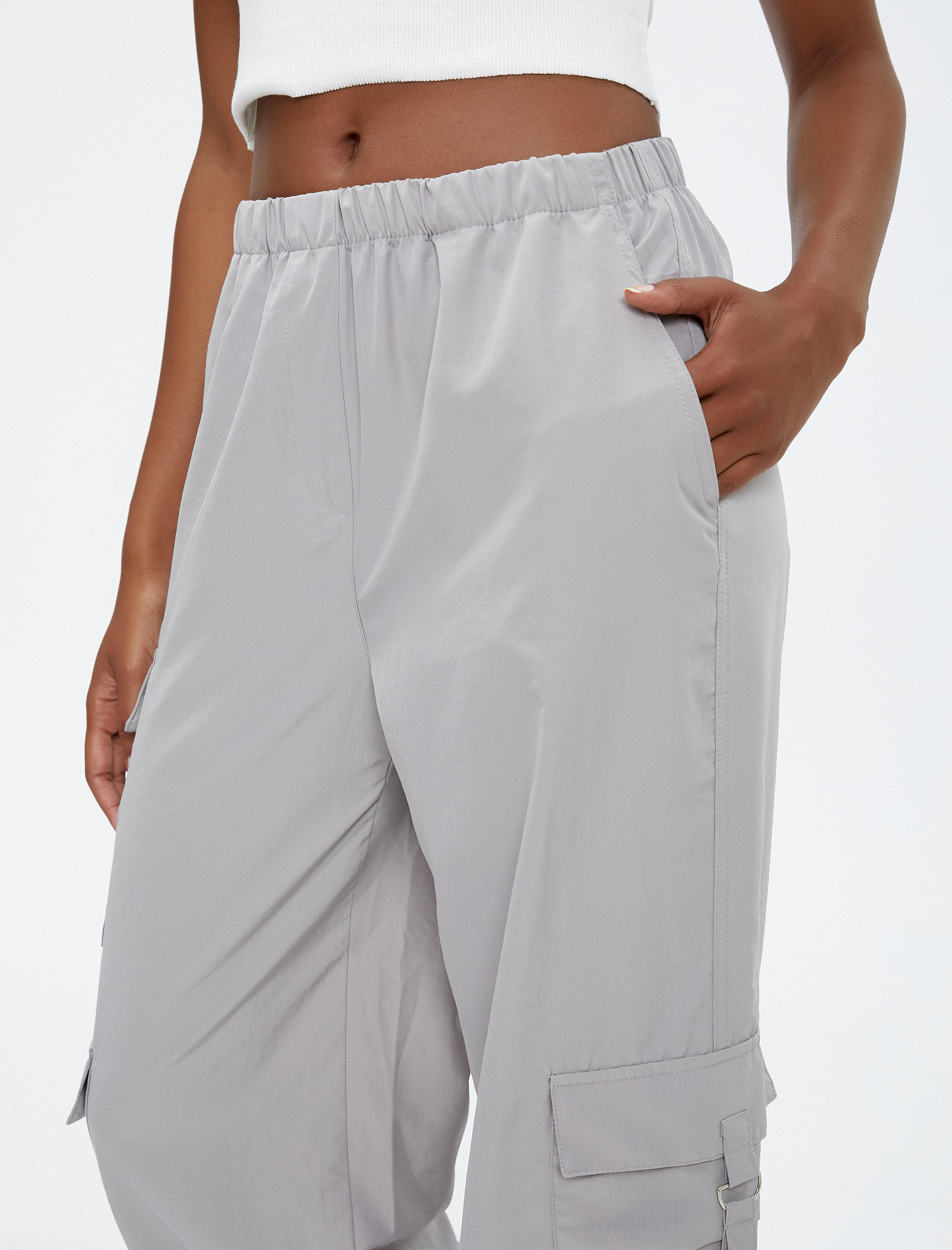 Kargo Pantolon Bol Paça Rahat Kesim Yandan Çok Cepli