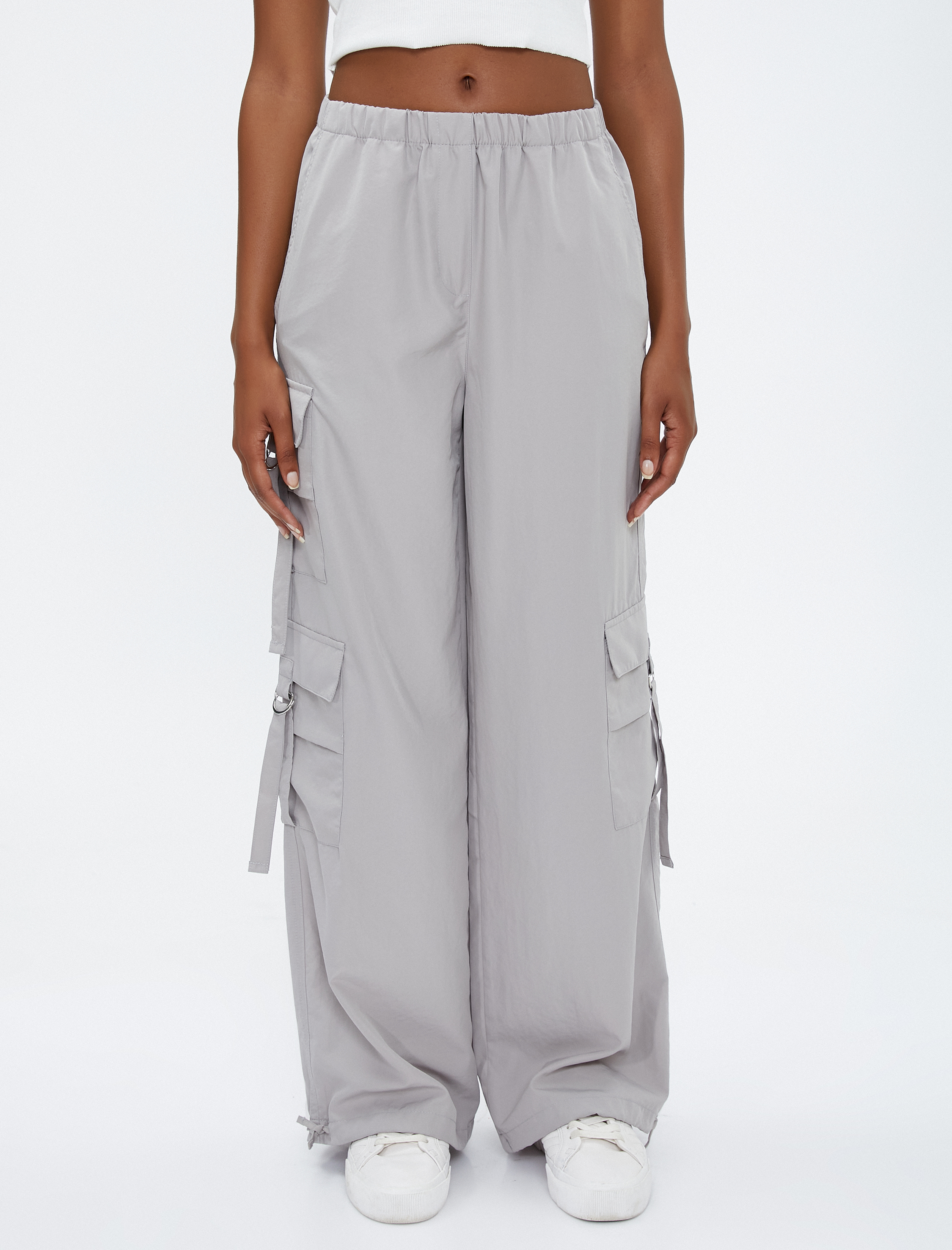 Kargo Pantolon Bol Paça Rahat Kesim Yandan Çok Cepli