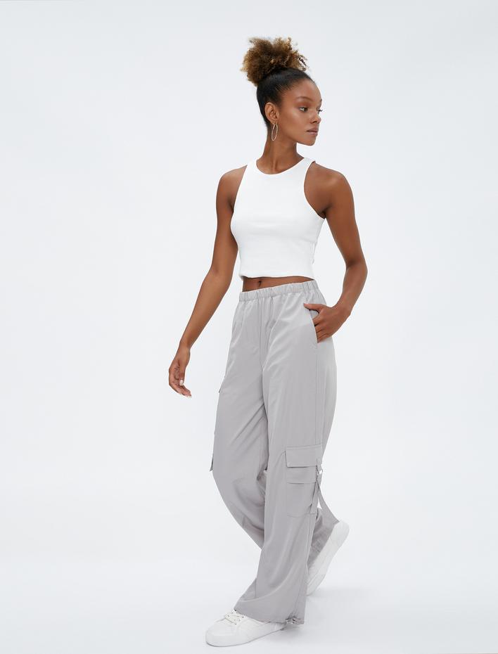  Kargo Pantolon Bol Paça Rahat Kesim Yandan Çok Cepli