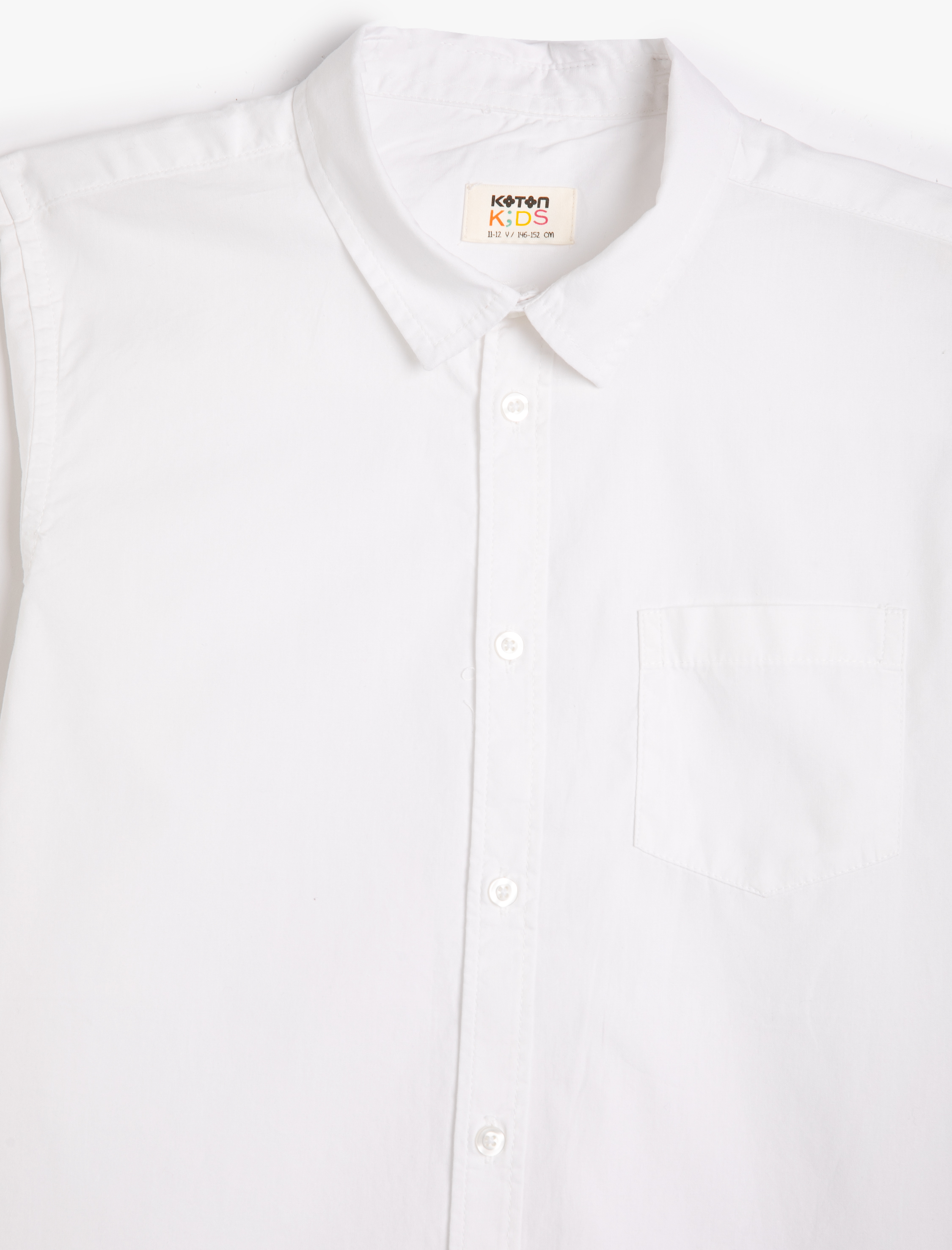  Erkek Çocuk Gömlek Cep Detaylı Uzun Kollu Pamuklu Klasik Yaka