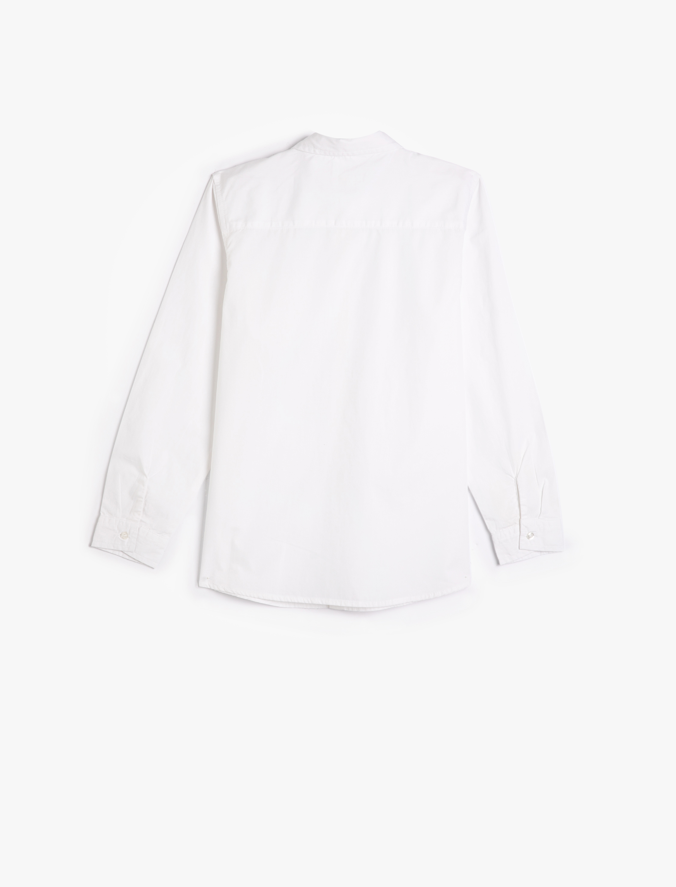  Erkek Çocuk Gömlek Cep Detaylı Uzun Kollu Pamuklu Klasik Yaka